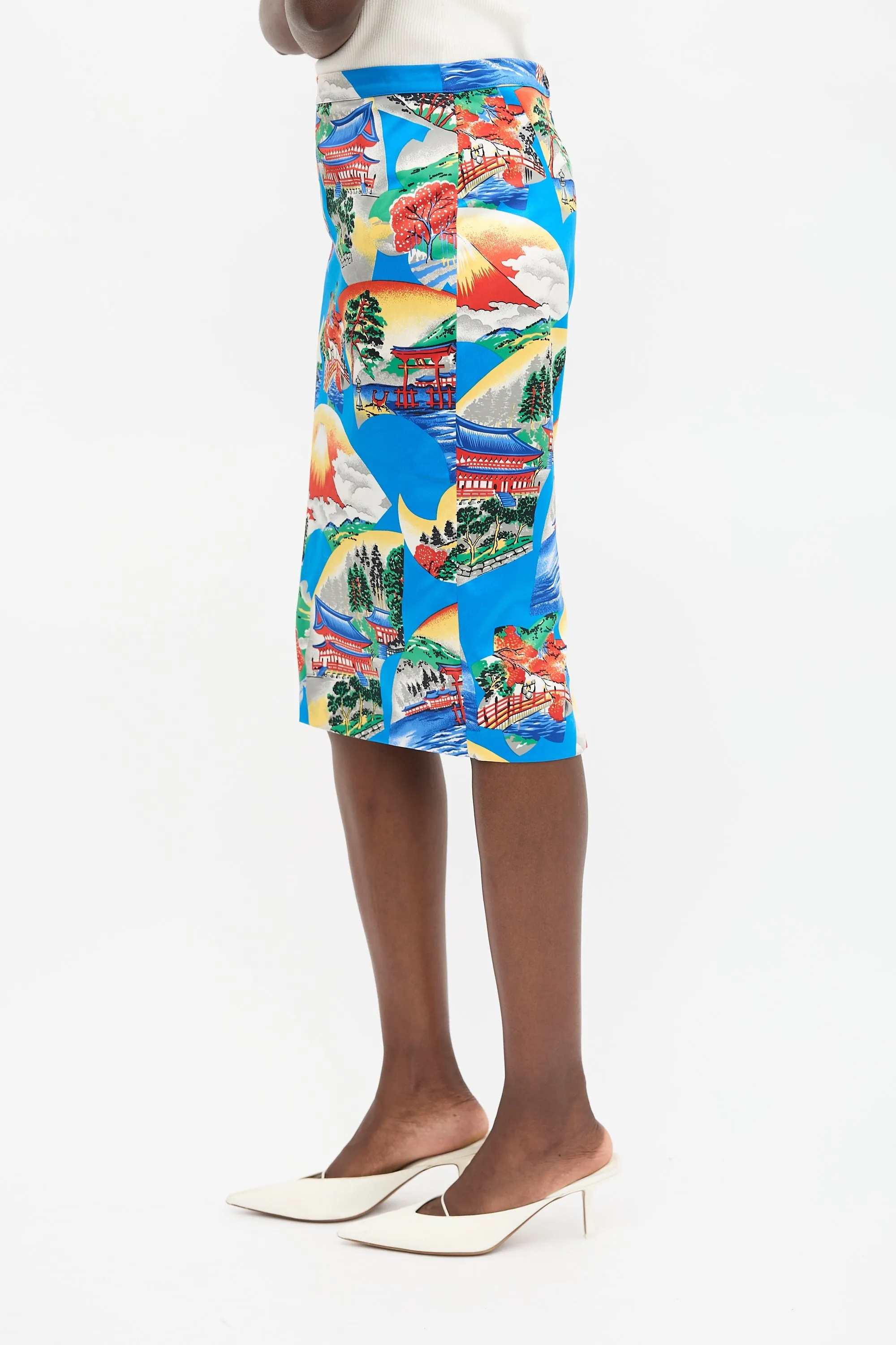 Vintage Satin Printed Skirt sold by VSP Consignment product image thumbnail 3