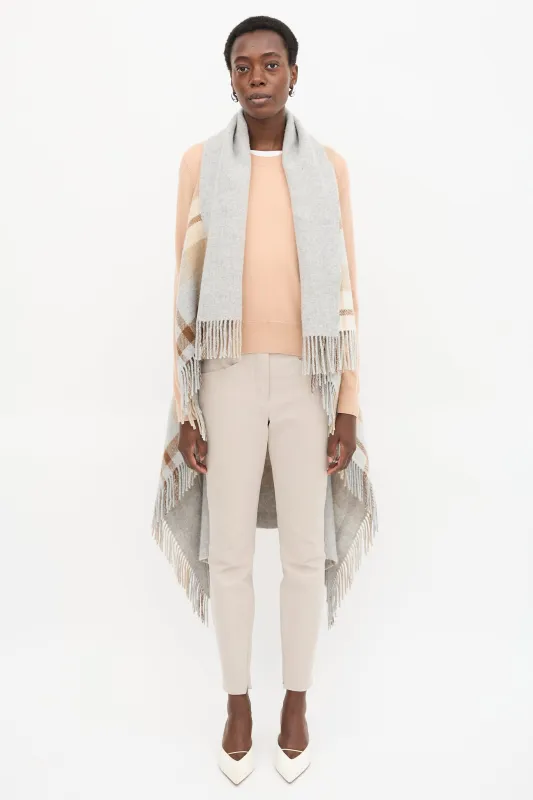 Wool Plaid Long Vest made by Fabiana Filippi
