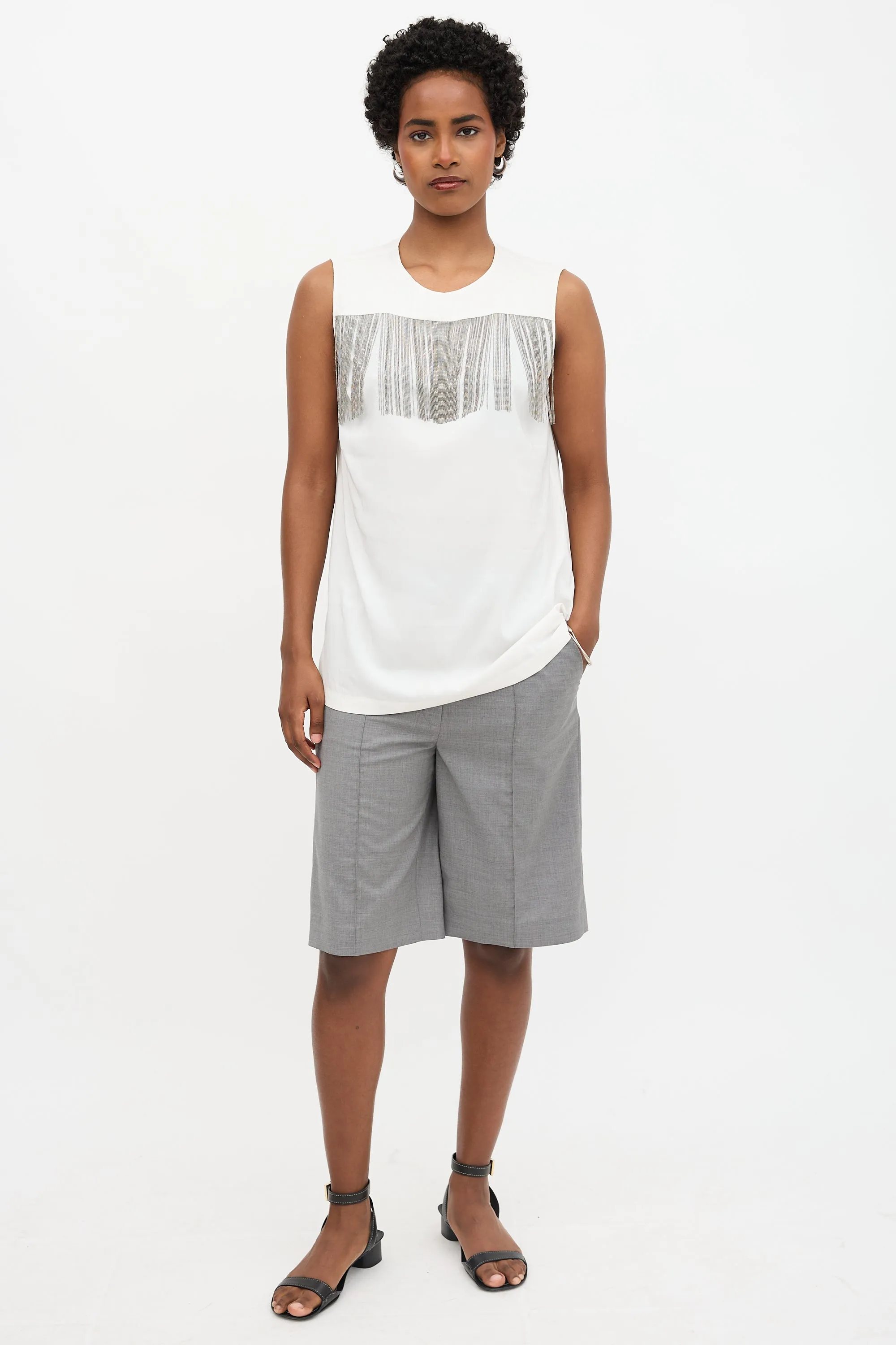 Silk Monili Fringe Blouse sold by VSP Consignment product image thumbnail 3