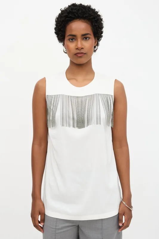 Silk Monili Fringe Blouse sold by VSP Consignment