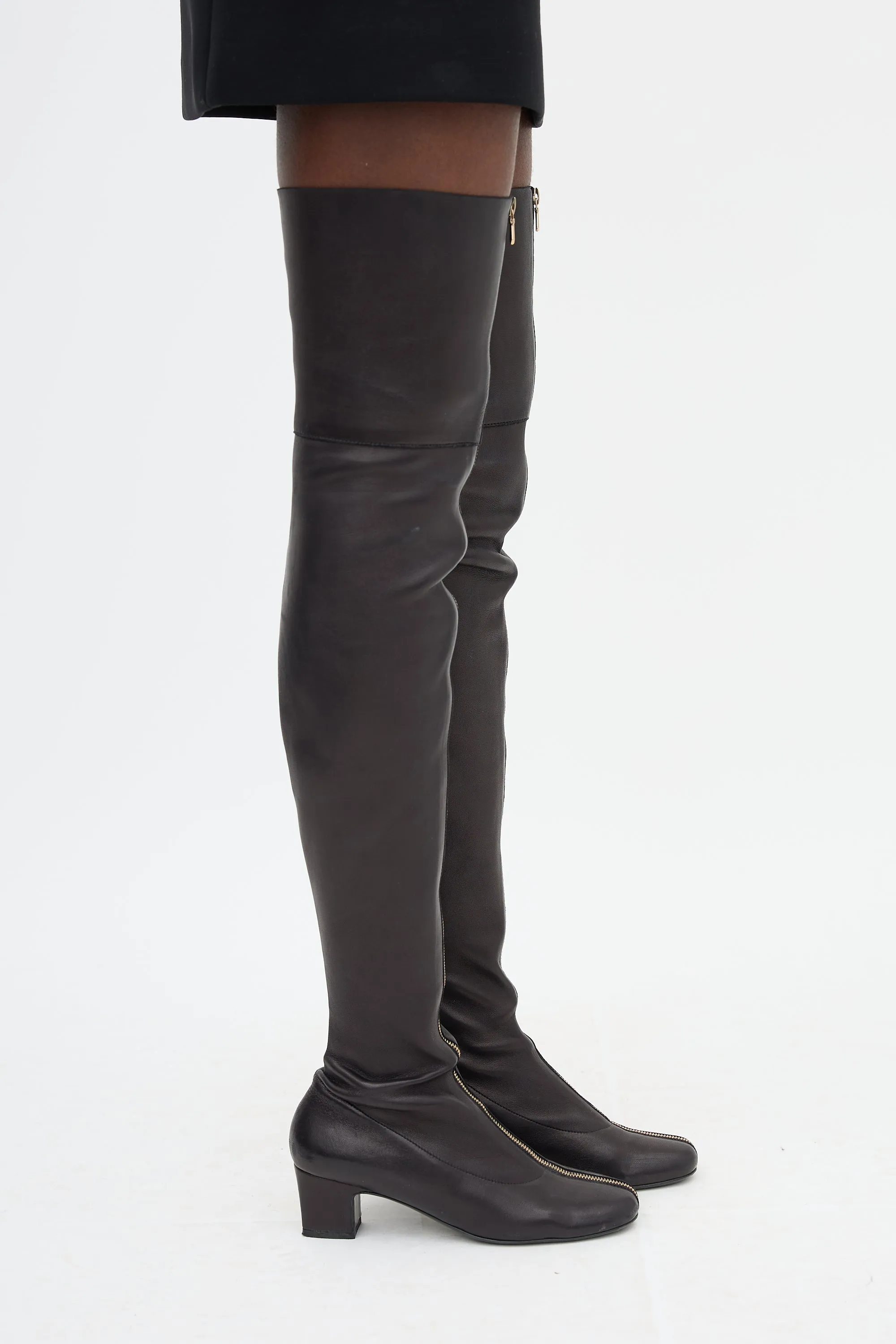 Leather Zip Thigh Boot sold by VSP Consignment product image thumbnail 3