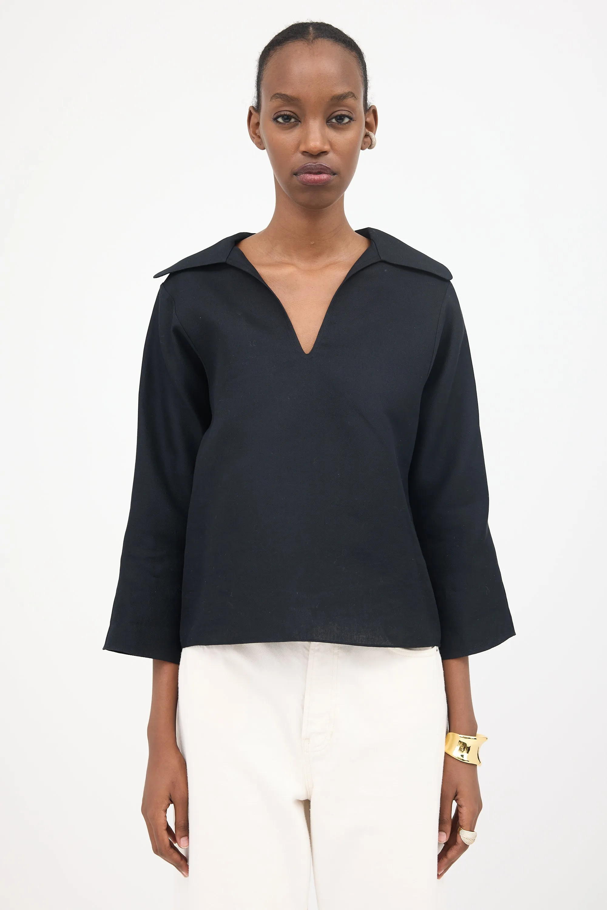 Silk Blend Gazar Top sold by VSP Consignment