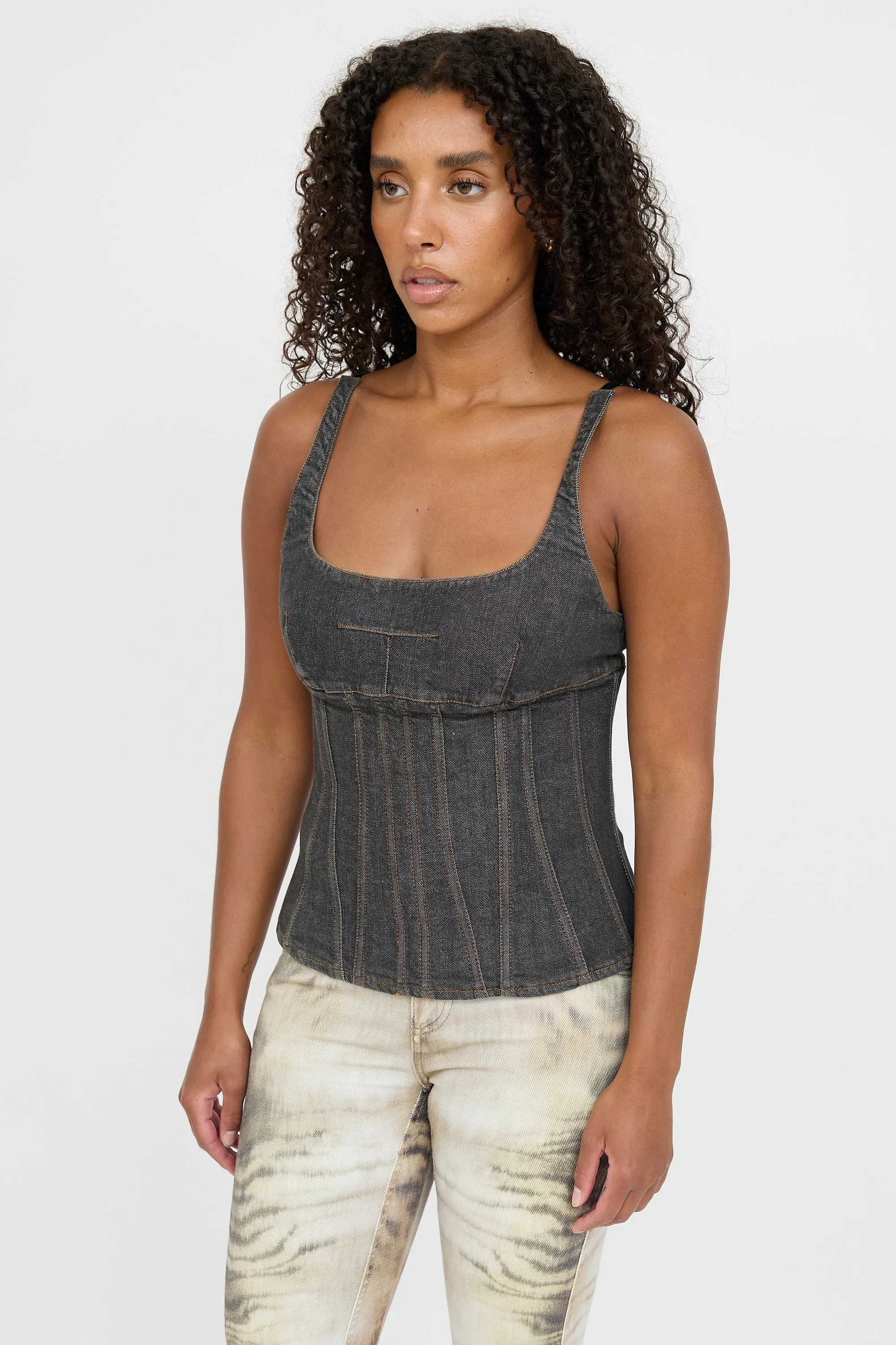 Denim Corset Top sold by VSP Consignment product image thumbnail 3