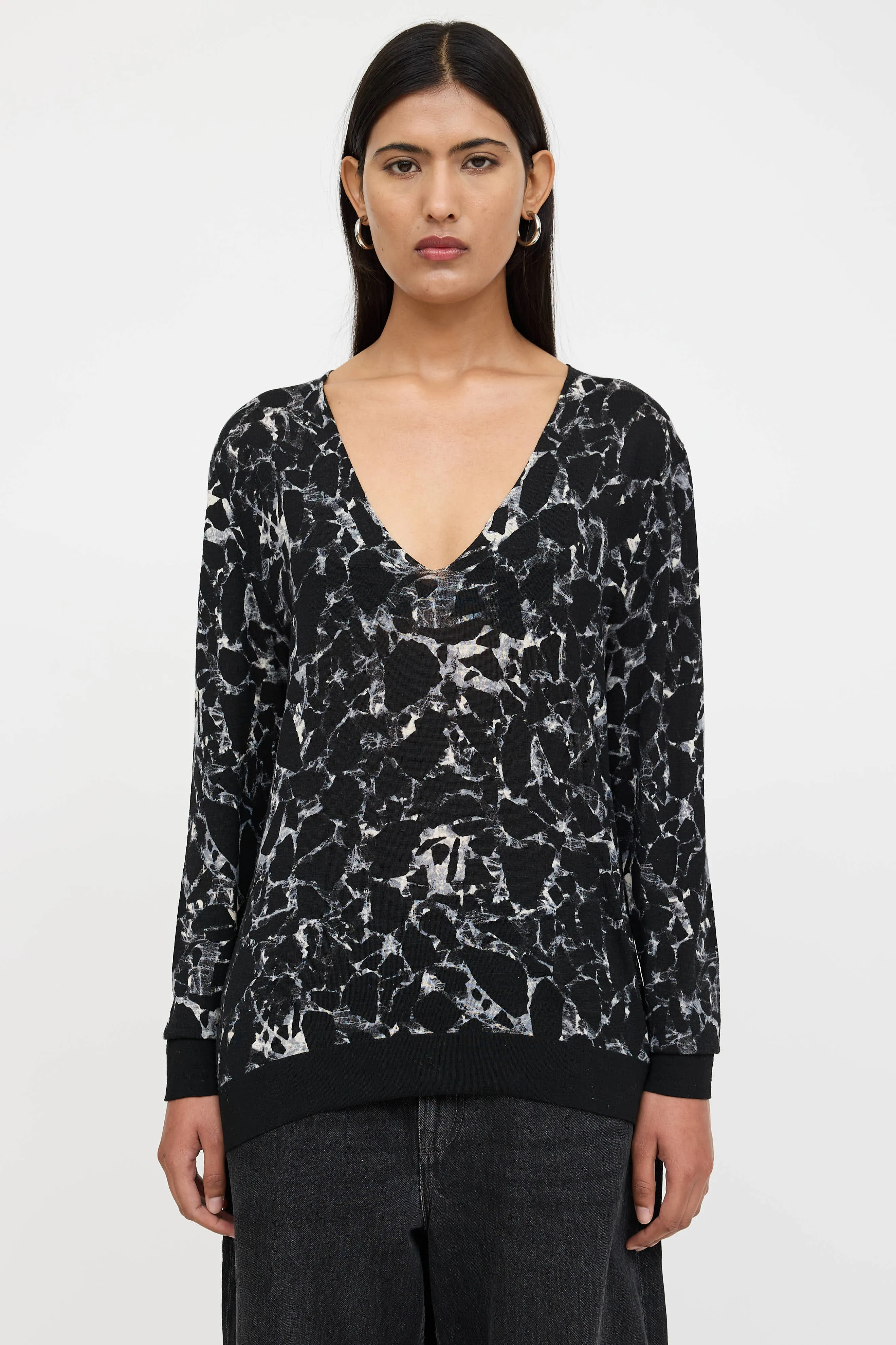 Wool Knit Marbled Sweater sold by VSP Consignment