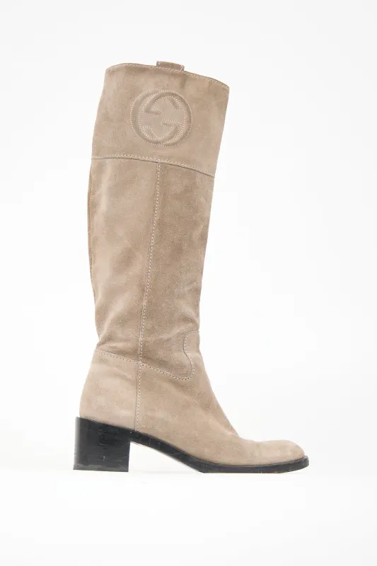 Suede GG Knee High Boot sold by VSP Consignment