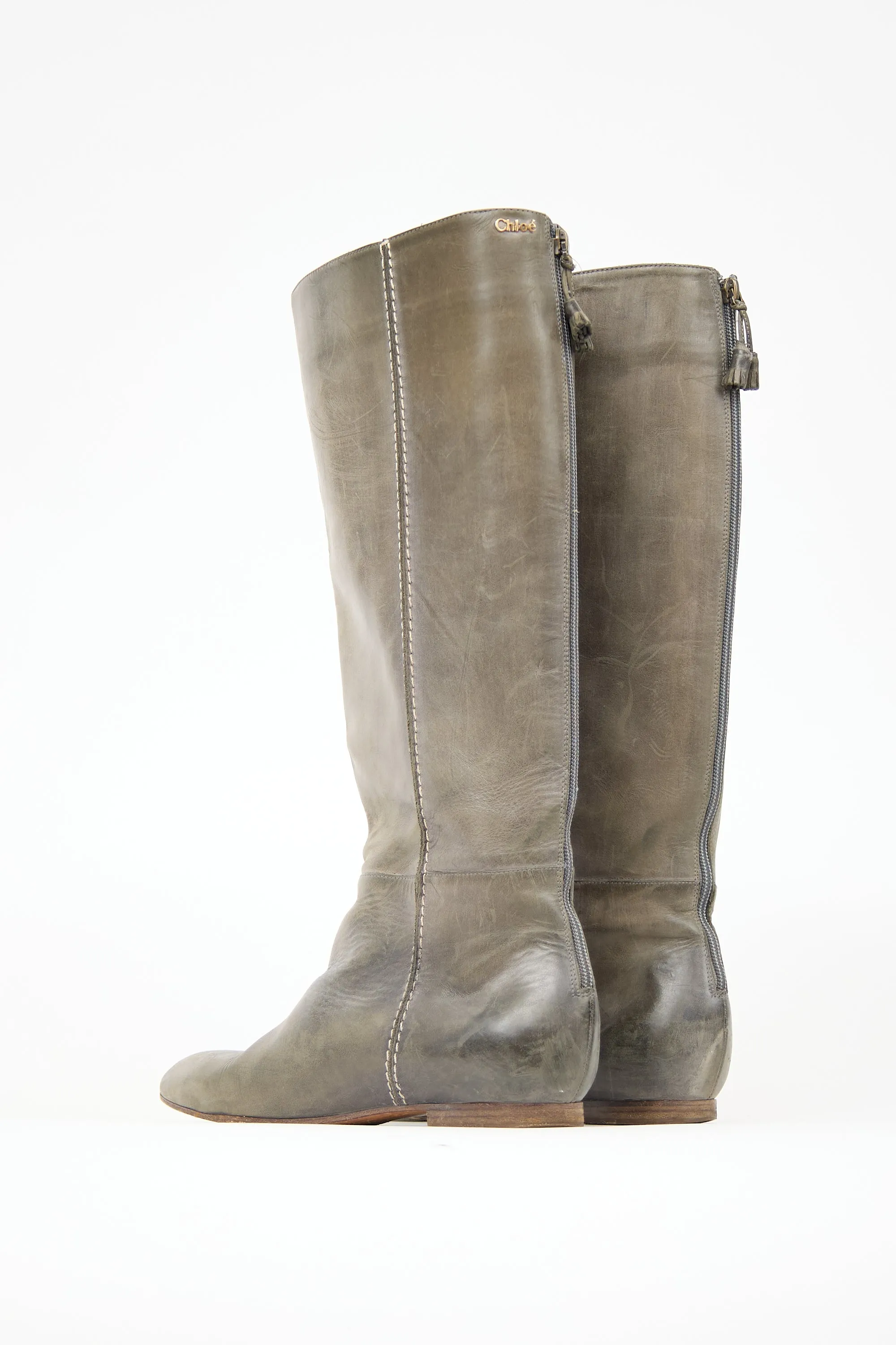 Leather Flat Boot sold by VSP Consignment product image thumbnail 4