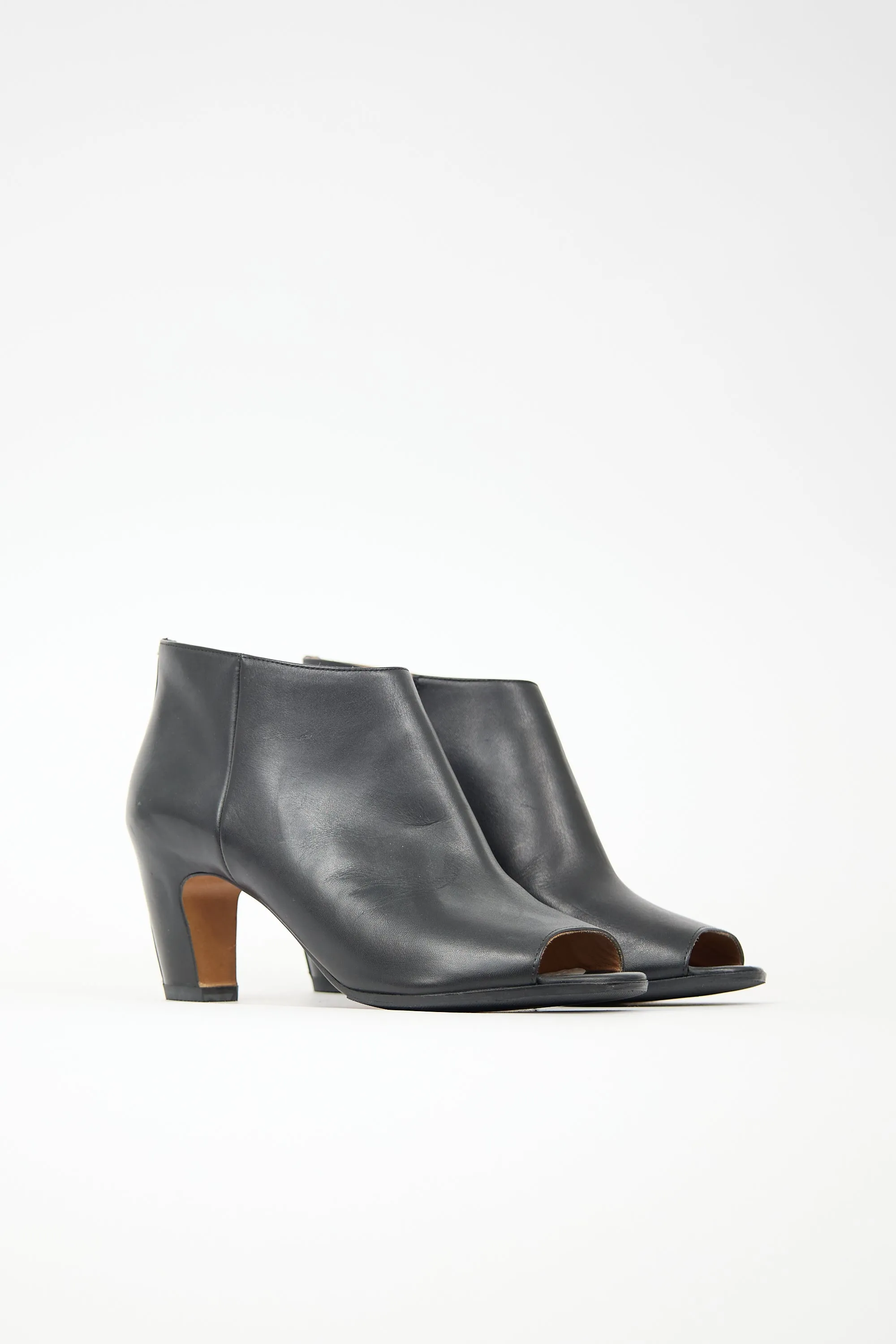 Leather Peep Toe Bootie sold by VSP Consignment product image thumbnail 2