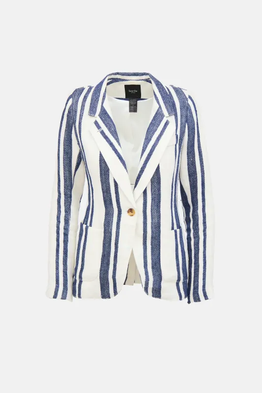 Linen Striped Duchess Blazer sold by VSP Consignment