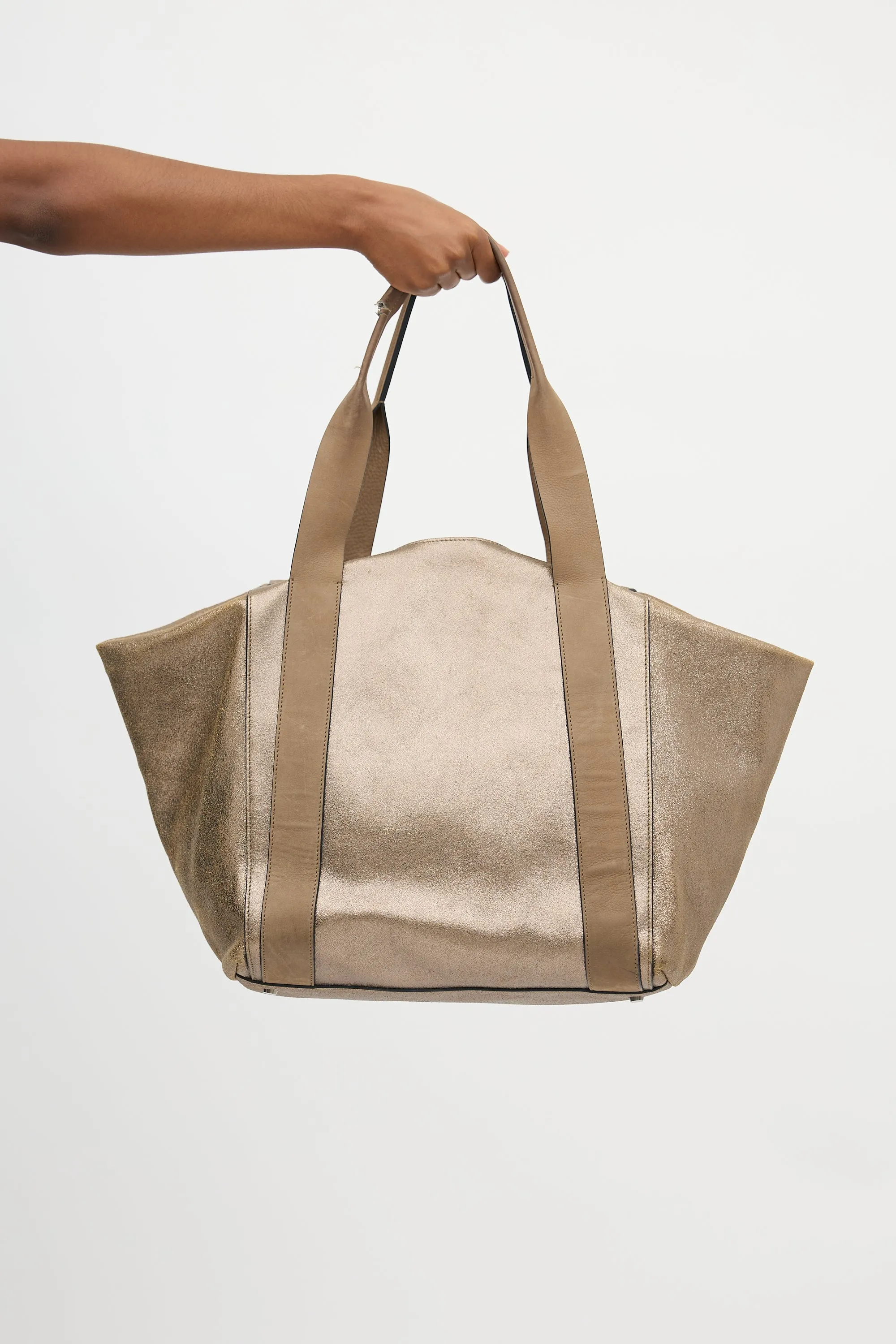 Metallic Leather Tote Bag sold by VSP Consignment product image thumbnail 3