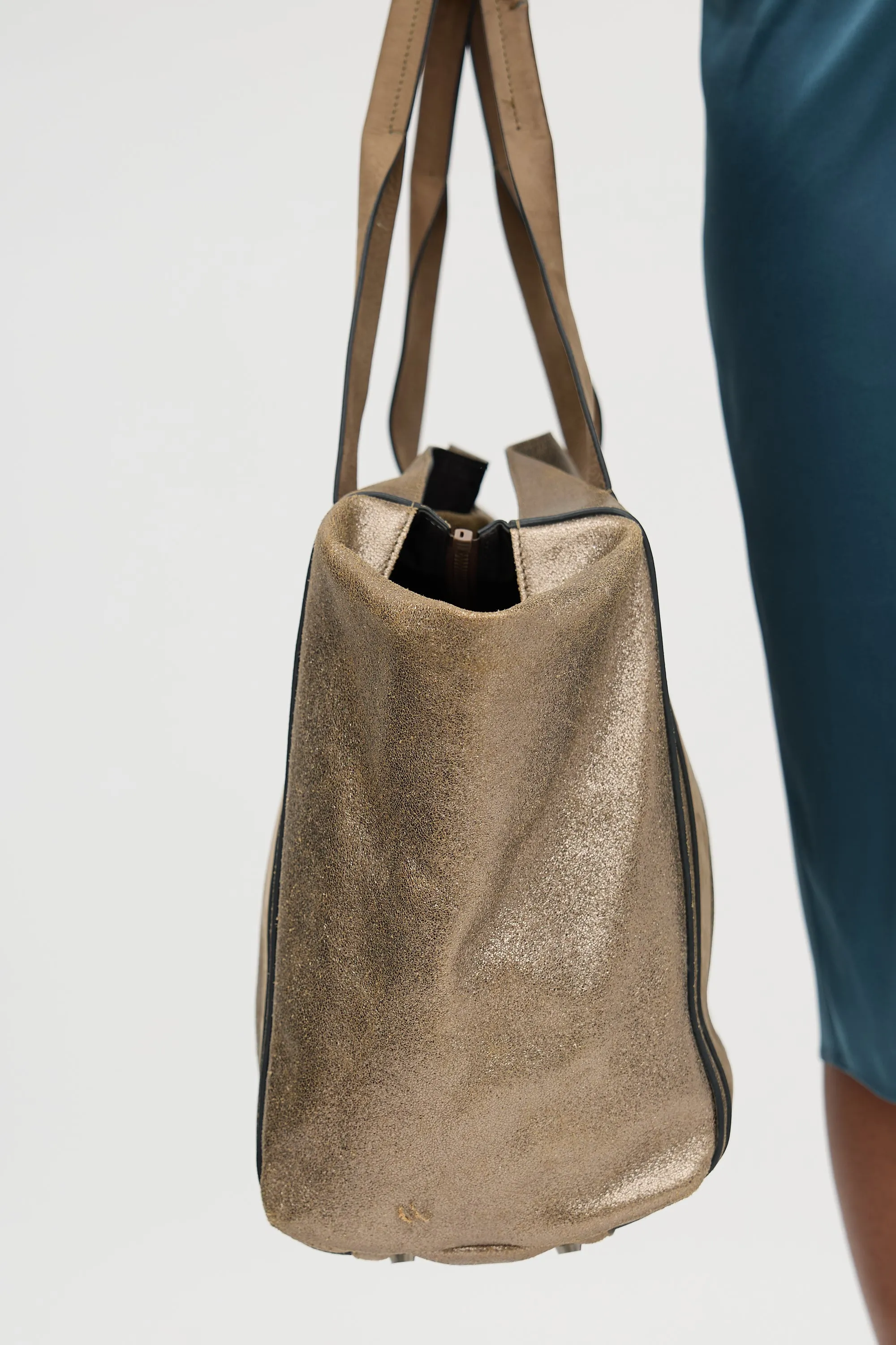 Metallic Leather Tote Bag sold by VSP Consignment product image thumbnail 5