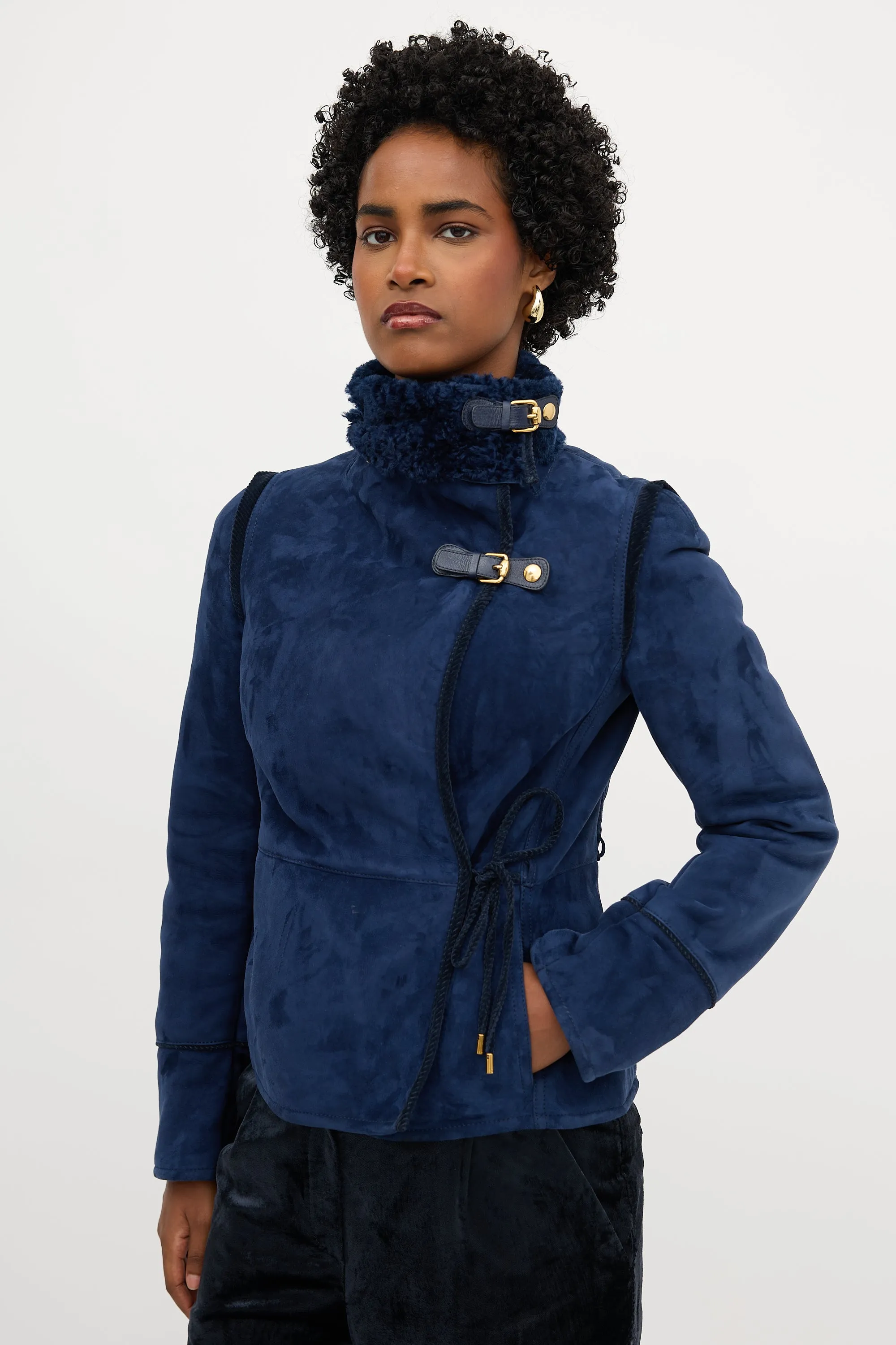 Shearling Tie Jacket sold by VSP Consignment product image thumbnail 4