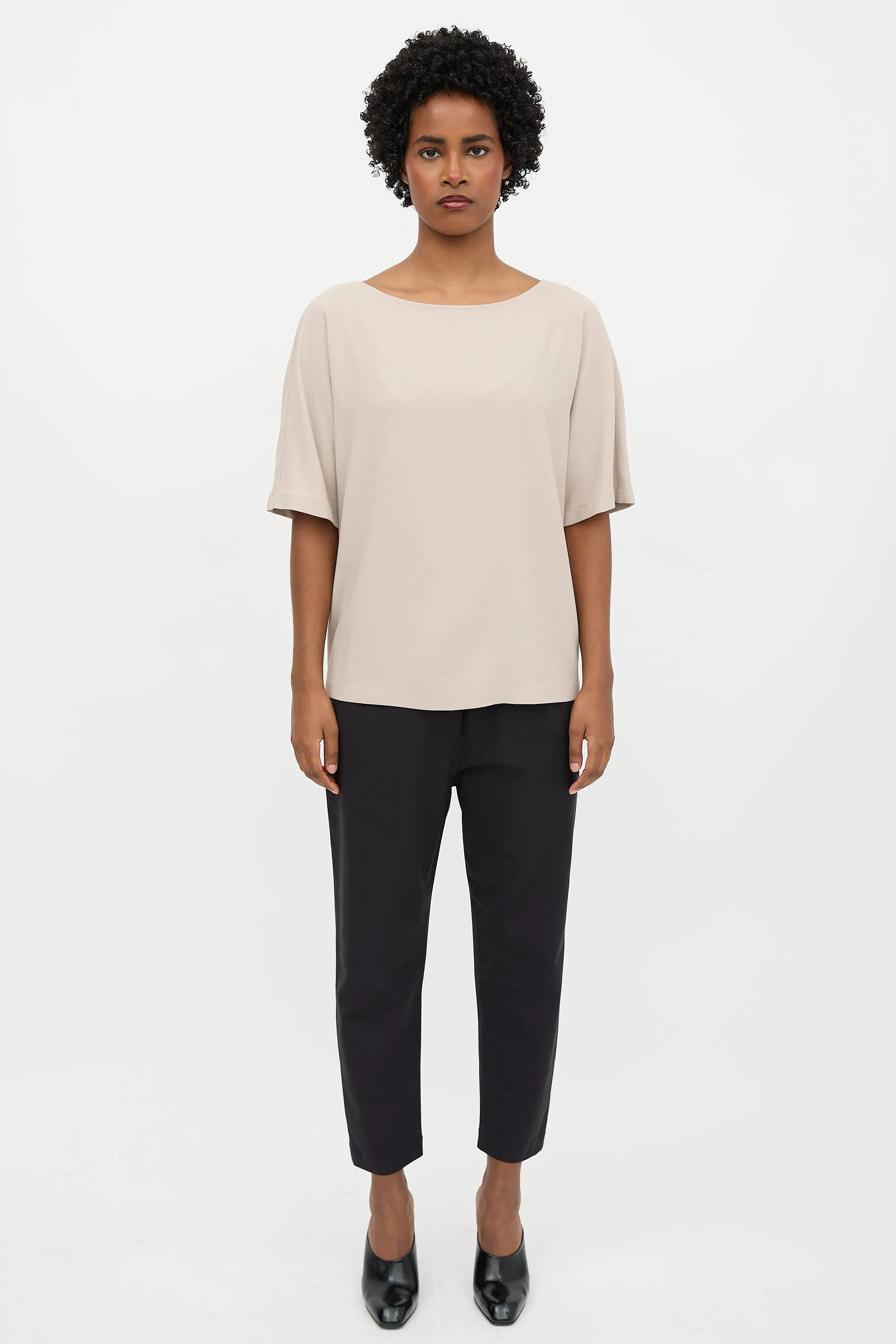 Crepe Boat Neck Top sold by VSP Consignment product image thumbnail 2