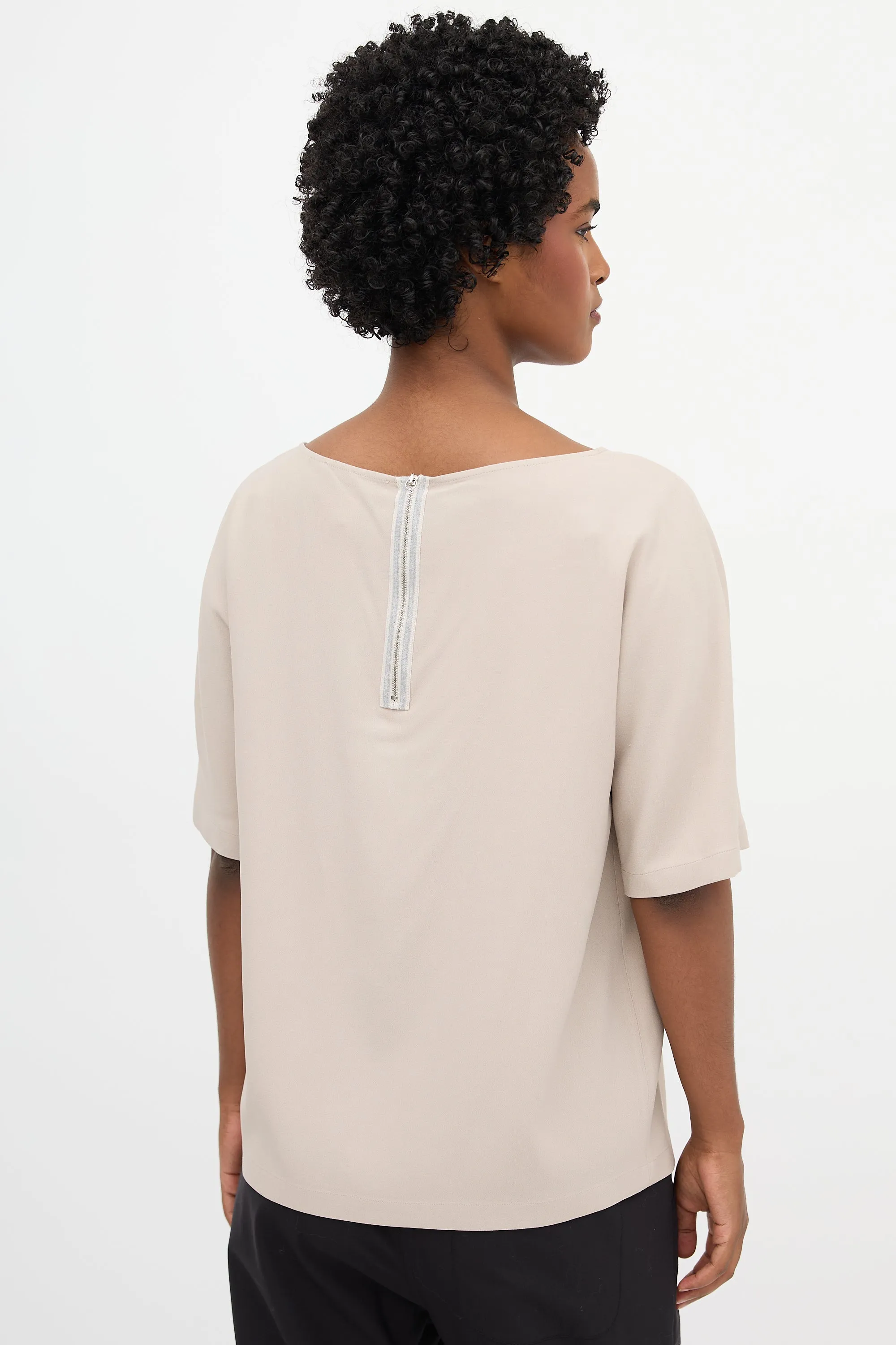 Crepe Boat Neck Top sold by VSP Consignment product image thumbnail 4