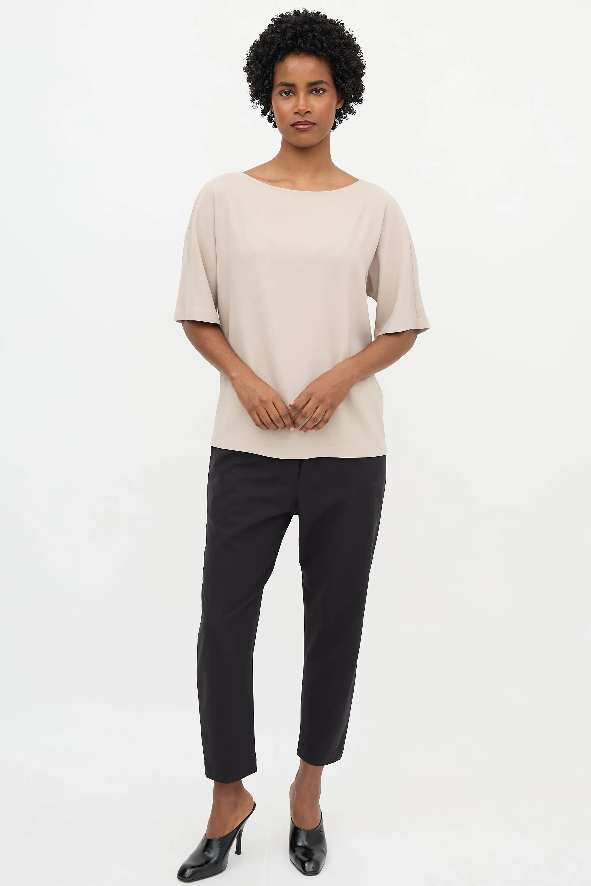 Crepe Boat Neck Top sold by VSP Consignment product image thumbnail 5