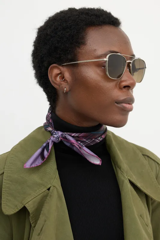 Silk Mixed Print Scarf sold by VSP Consignment