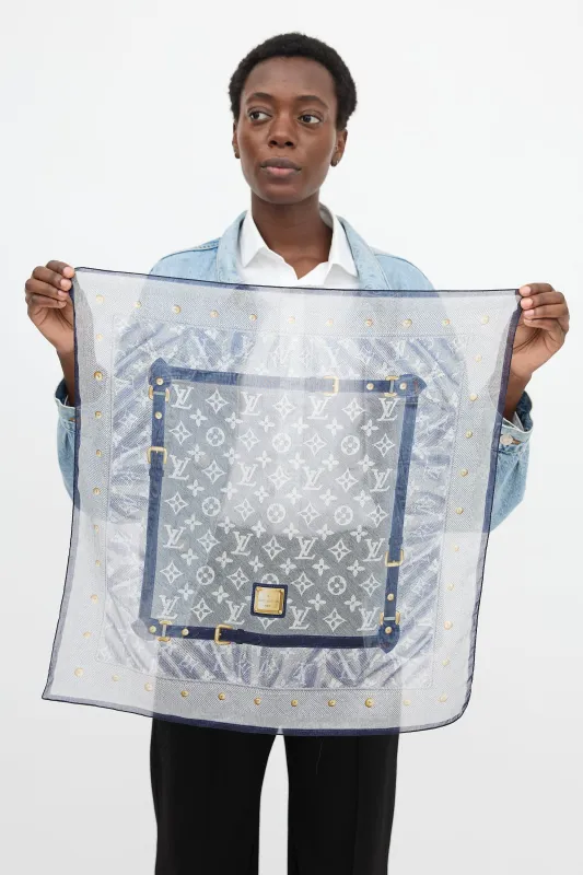 Denim Printed Monogram Scarf made by Louis Vuitton