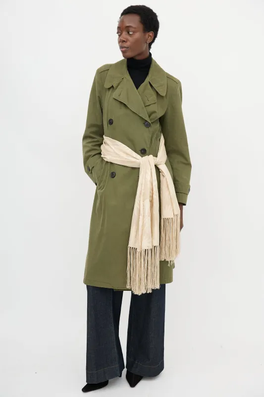 Silk Sheer Leaf Scarf sold by VSP Consignment