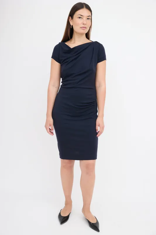 Wool Jersey Draped Dress sold by VSP Consignment