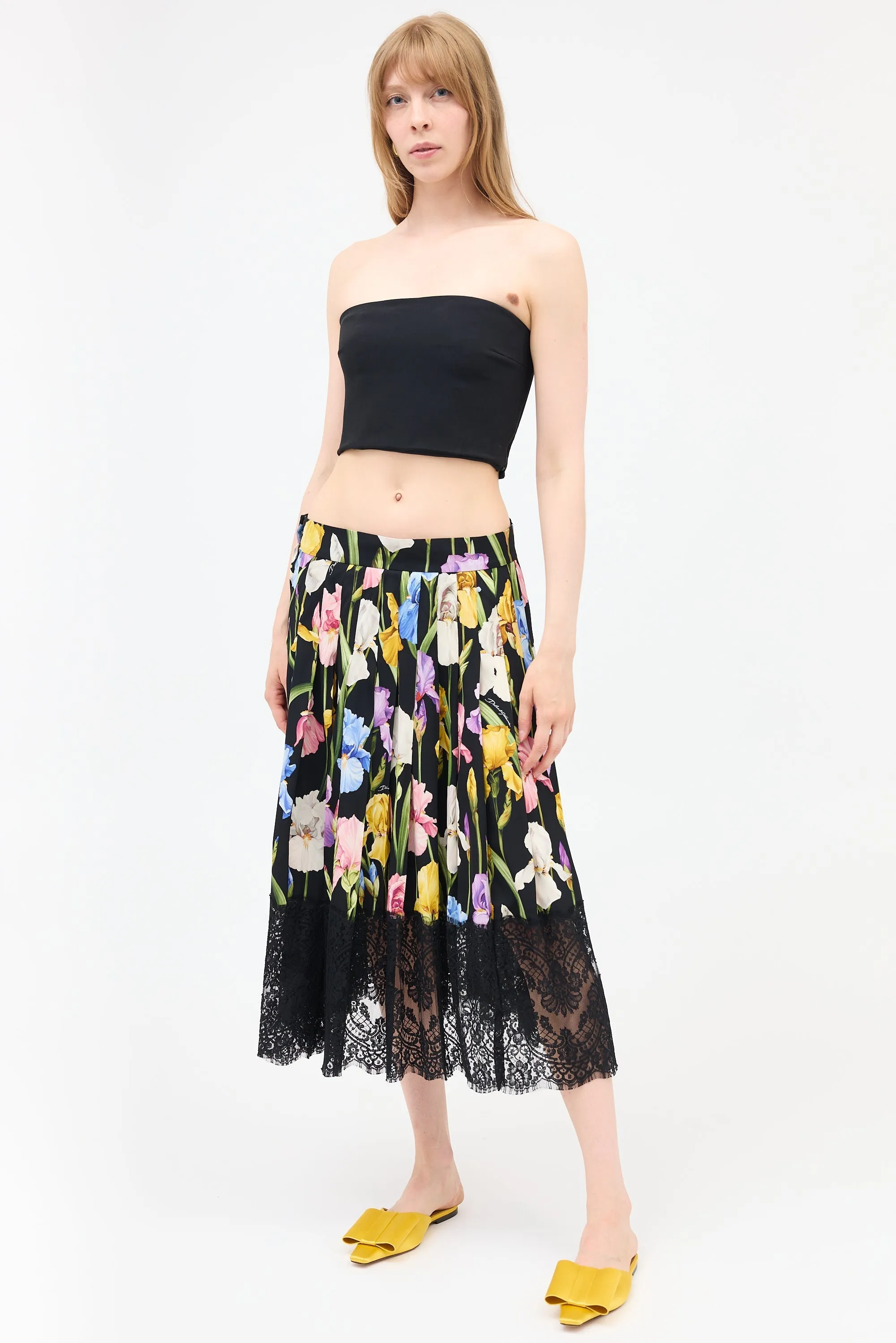 Silk Floral Pleated Skirt sold by VSP Consignment product image thumbnail 2
