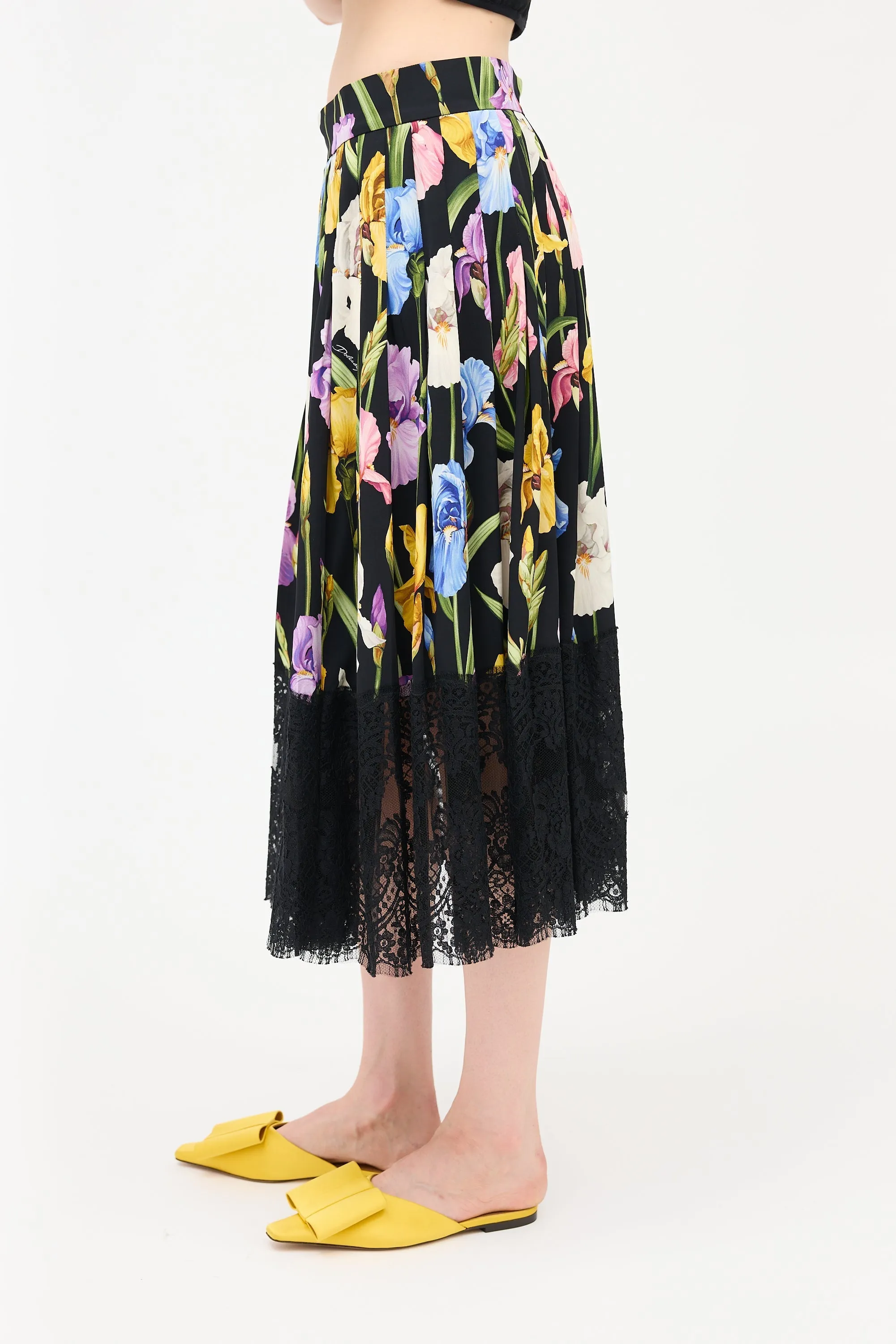 Silk Floral Pleated Skirt sold by VSP Consignment product image thumbnail 3