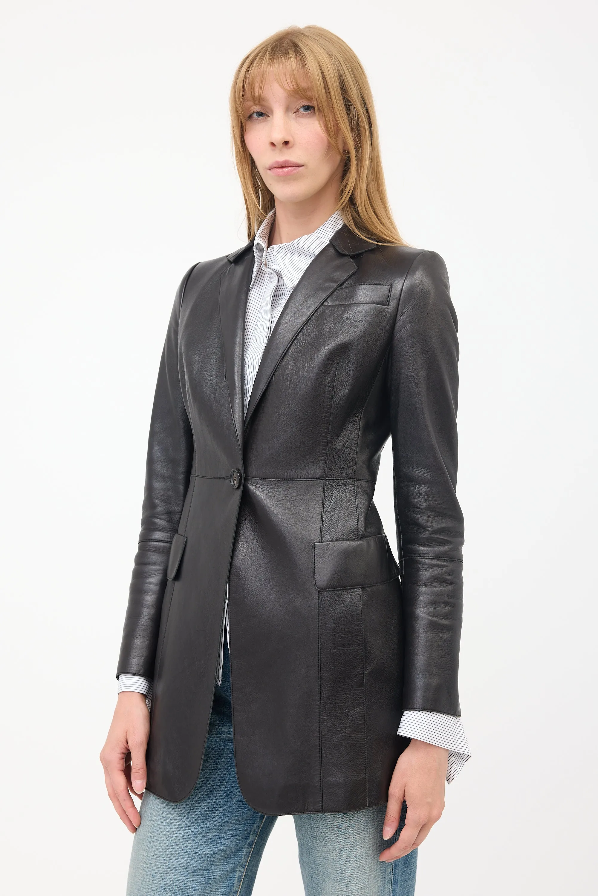 Leather Blazer sold by VSP Consignment product image thumbnail 3