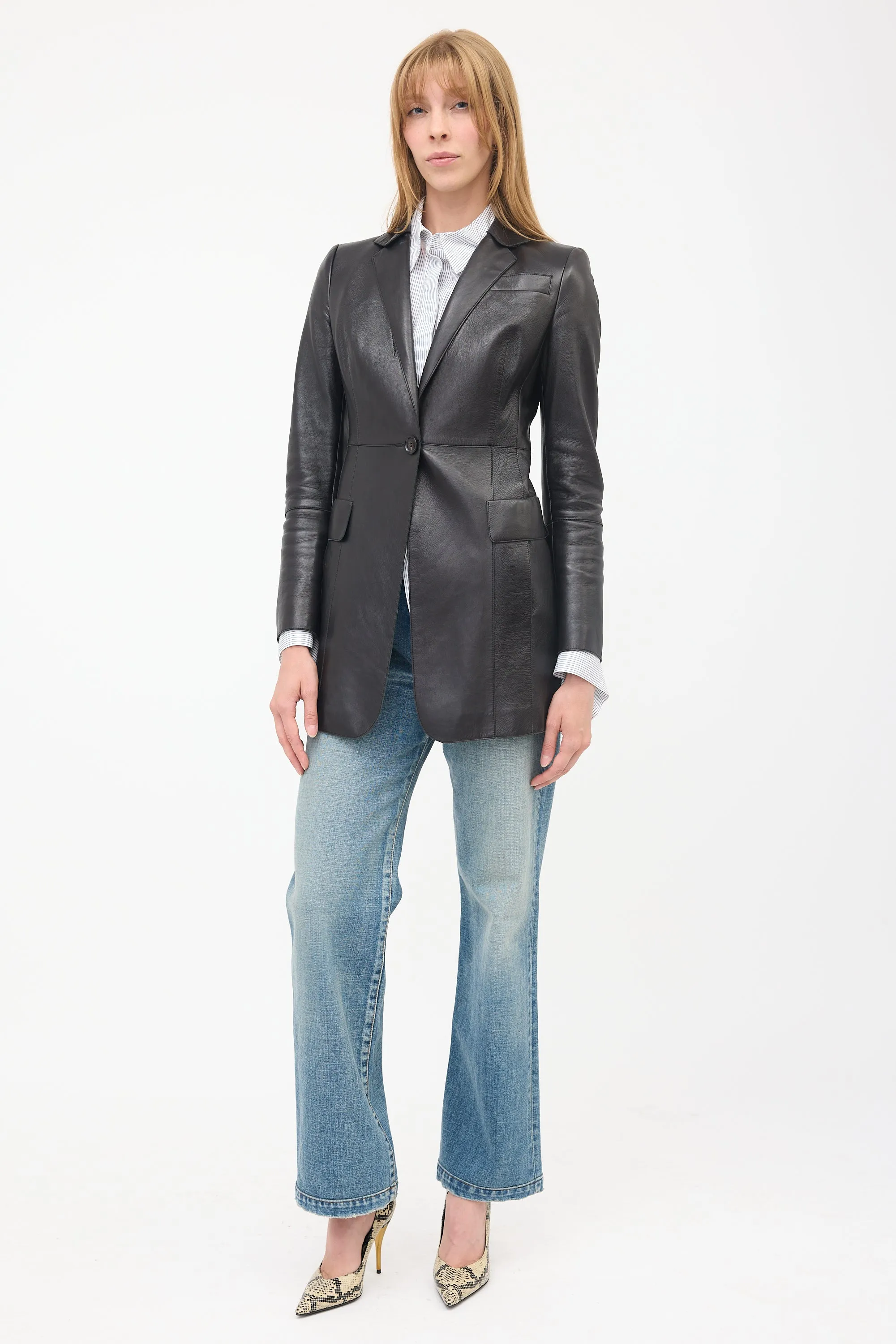 Leather Blazer sold by VSP Consignment product image thumbnail 5