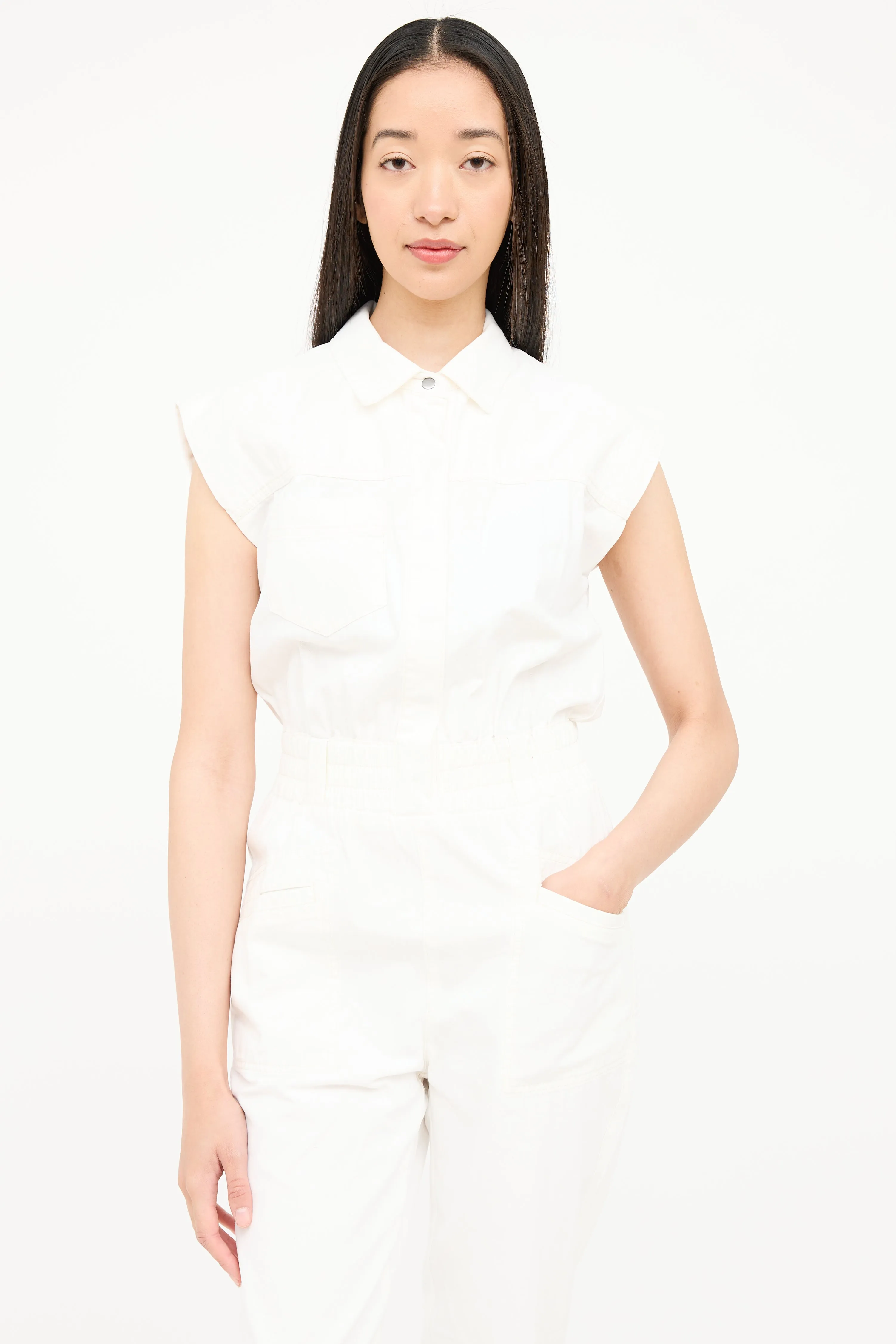 Sleeveless Cinched Jumpsuit sold by VSP Consignment product image thumbnail 2