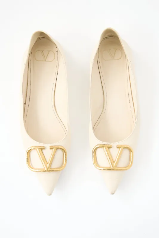 Leather VLogo Flat sold by VSP Consignment