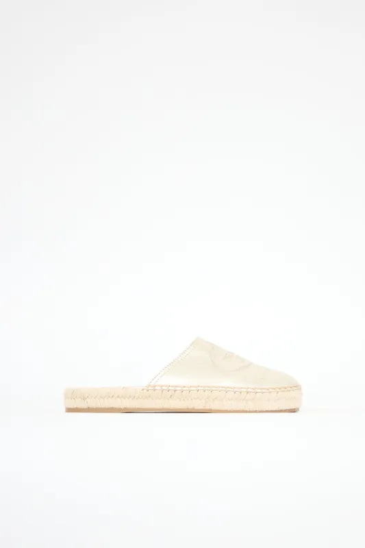 Metallic Leather Espadrille Mule sold by VSP Consignment