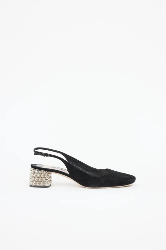 Crystal Stud Slingback Mule sold by VSP Consignment