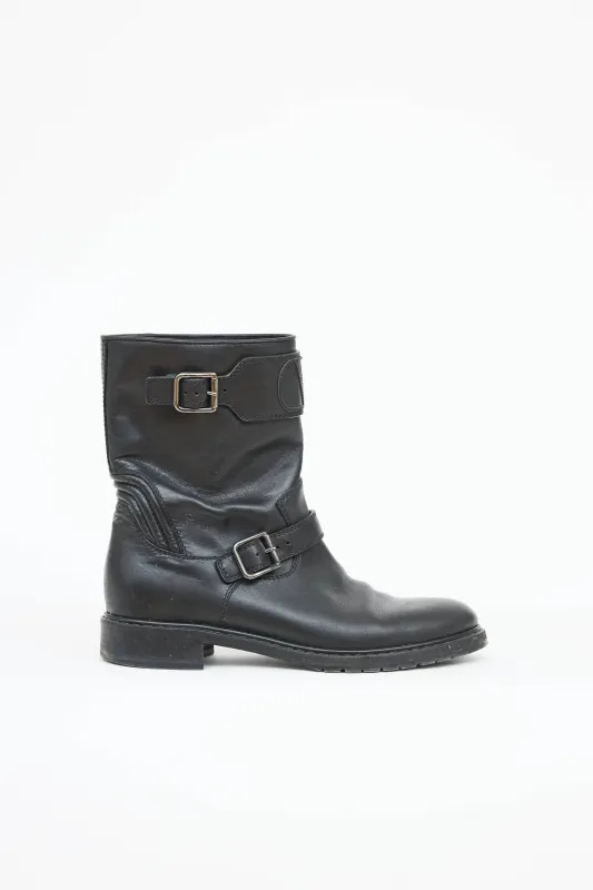 Leather Moto Ankle Boot sold by VSP Consignment