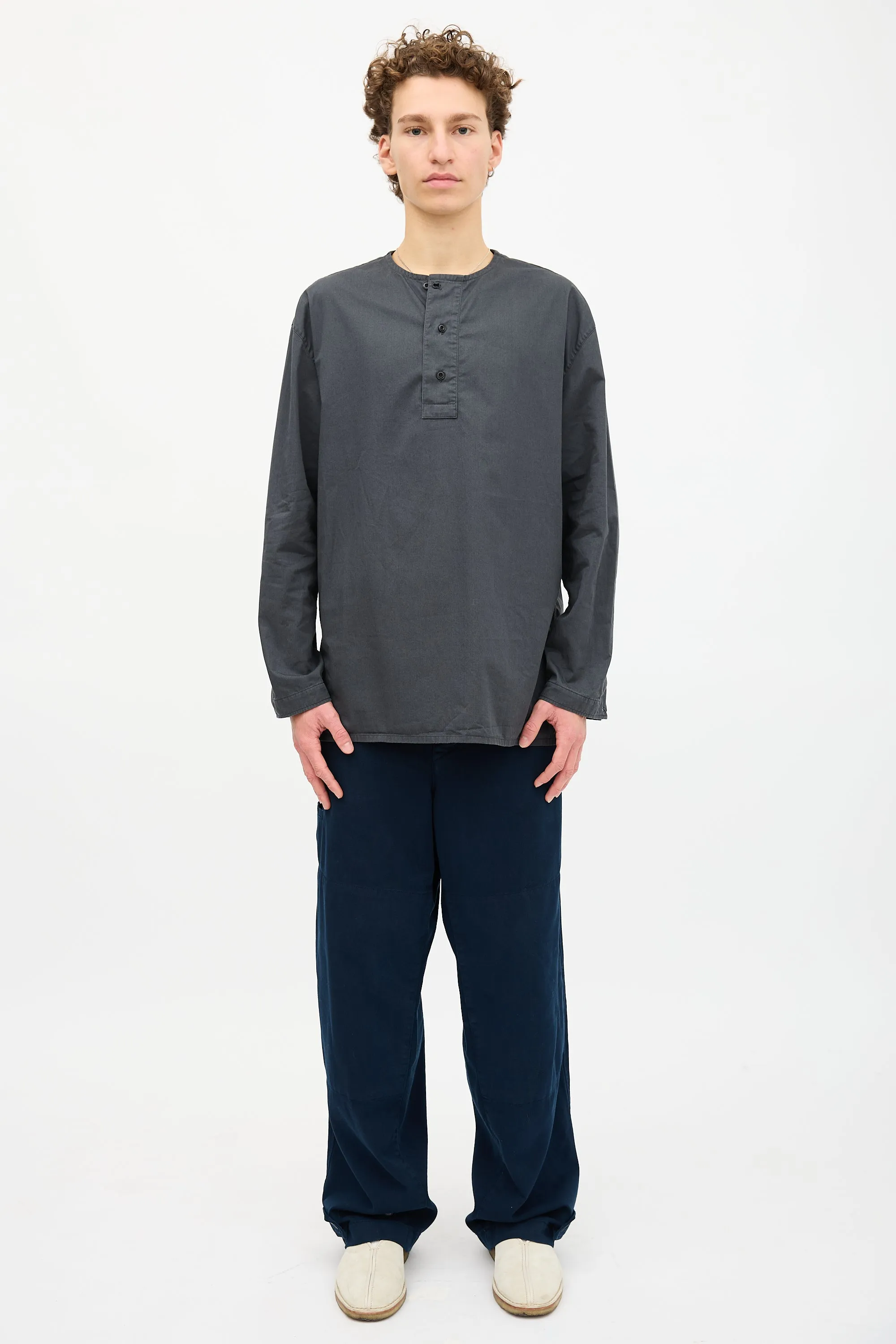 Oversized Collarless Shirt sold by VSP Consignment product image thumbnail 2