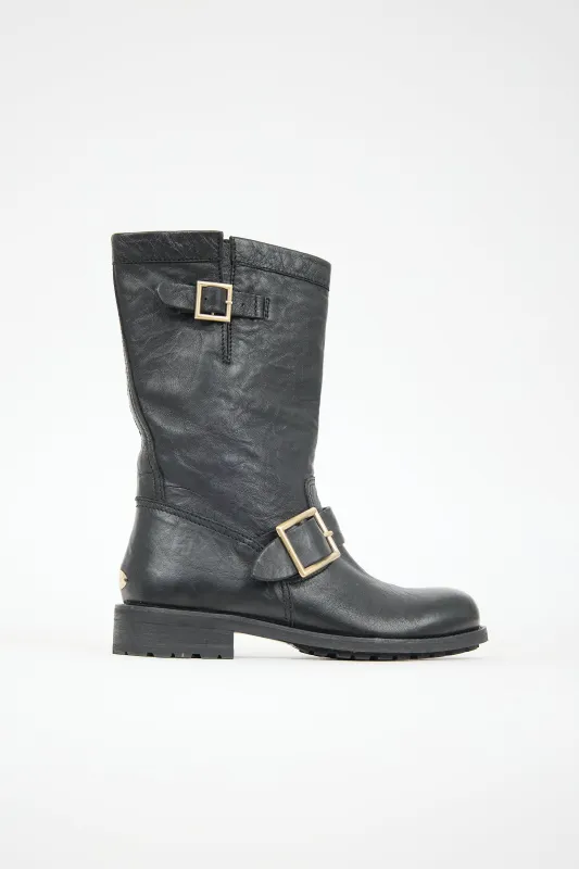 Leather Biker Boot sold by VSP Consignment