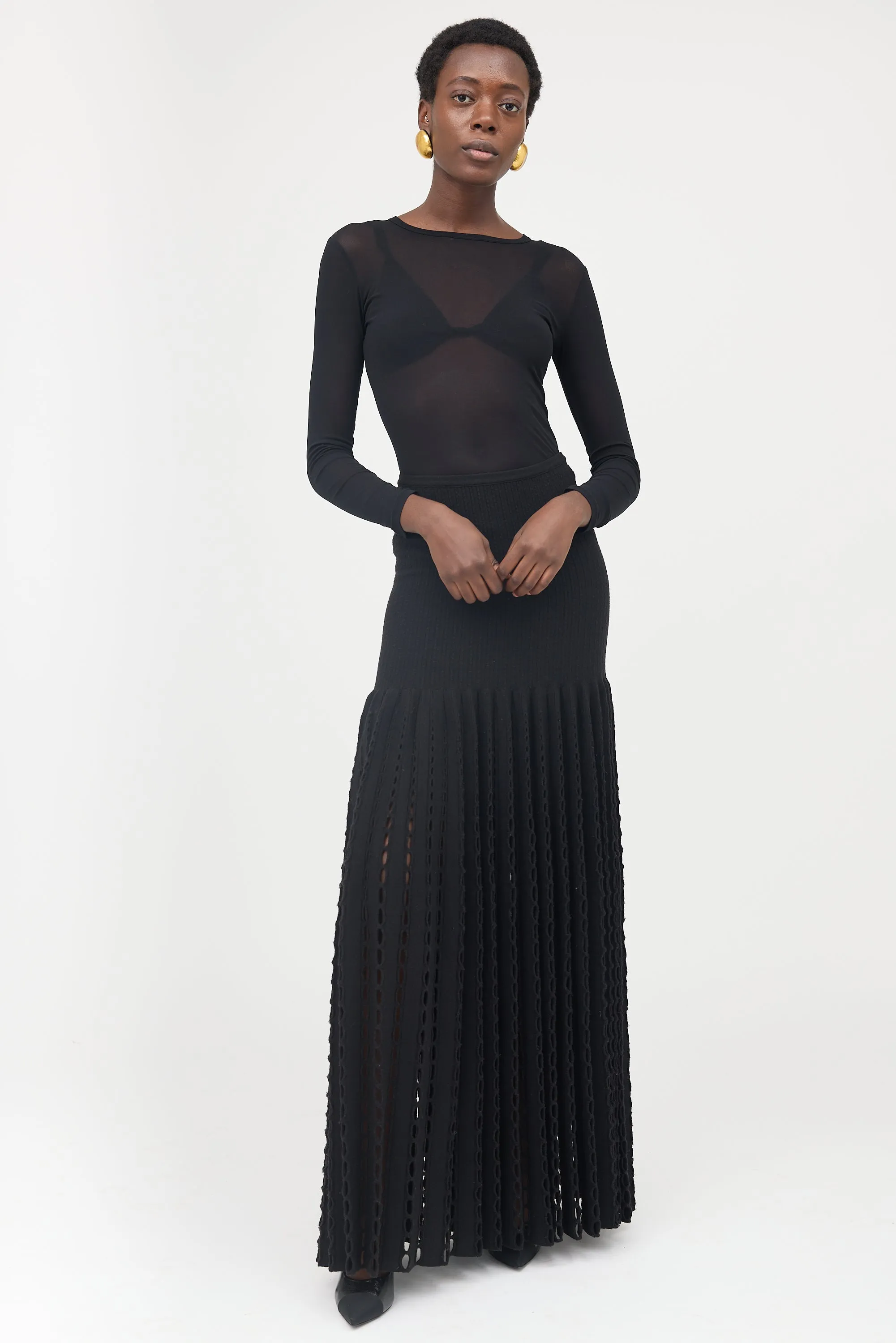 Knit Pleated Maxi Skirt sold by VSP Consignment product image thumbnail 5