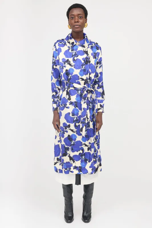 Satin Floral Trench Coat made by Tanya Taylor