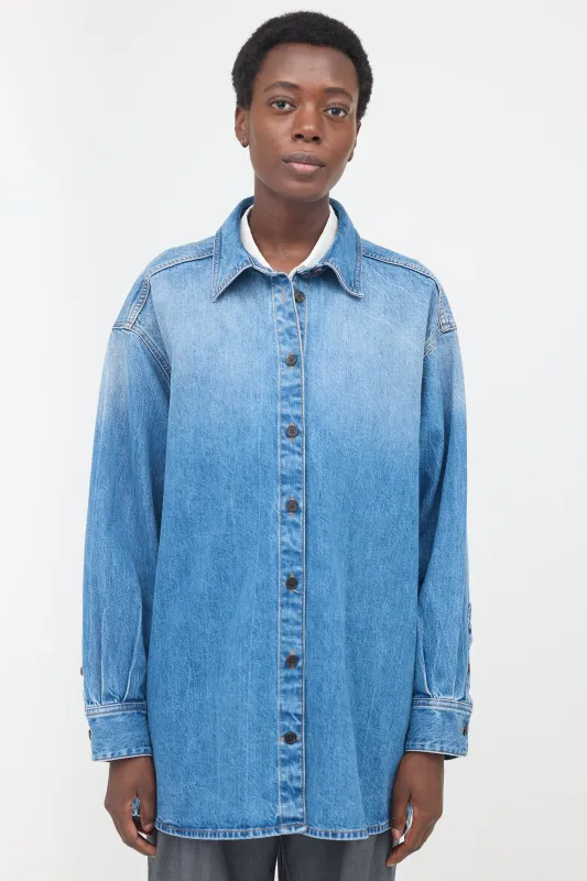 Denim Frannie Shirt made by The Row