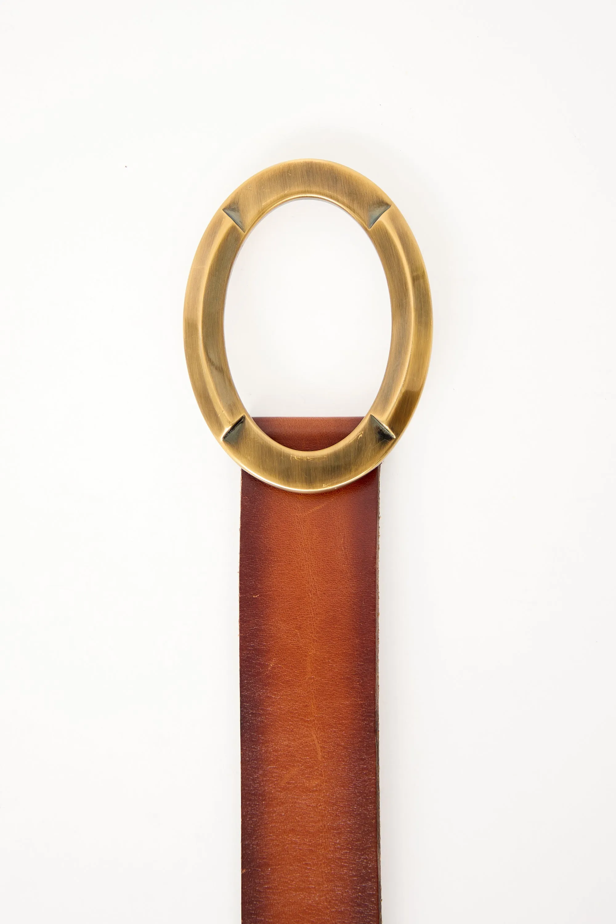 Leather Large Oval Buckle Belt sold by VSP Consignment product image thumbnail 2