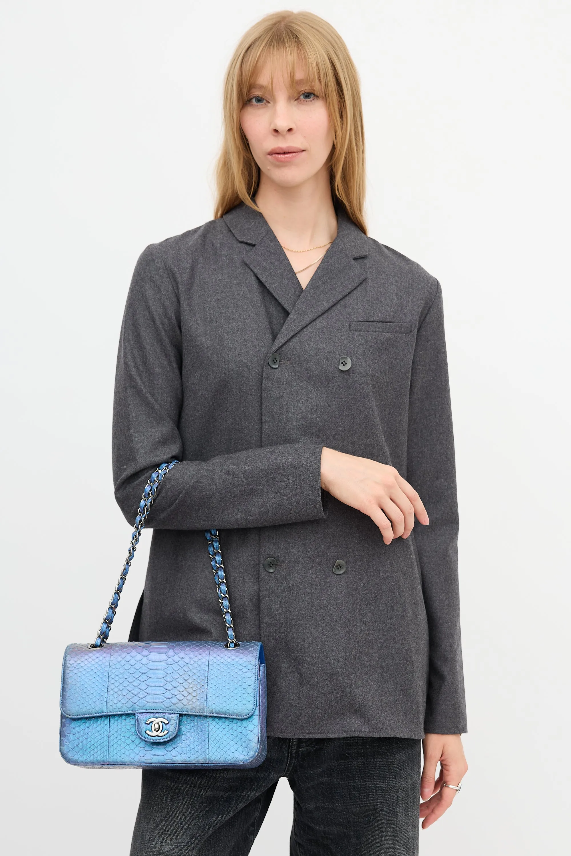 2015 Exotic Leather Iridescent Classic Double Flap Bag sold by VSP Consignment product image thumbnail 5