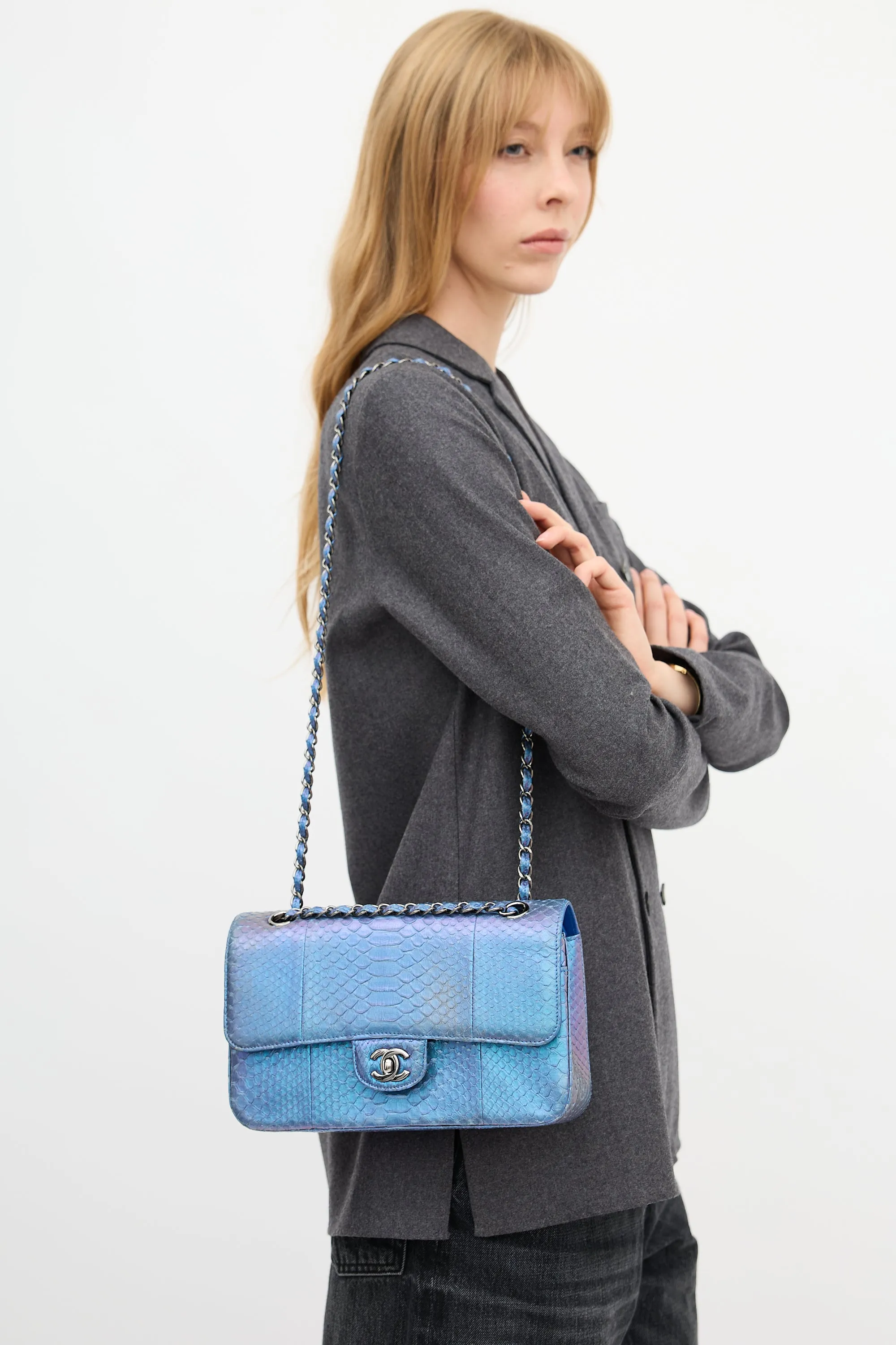 2015 Exotic Leather Iridescent Classic Double Flap Bag sold by VSP Consignment product image thumbnail 2