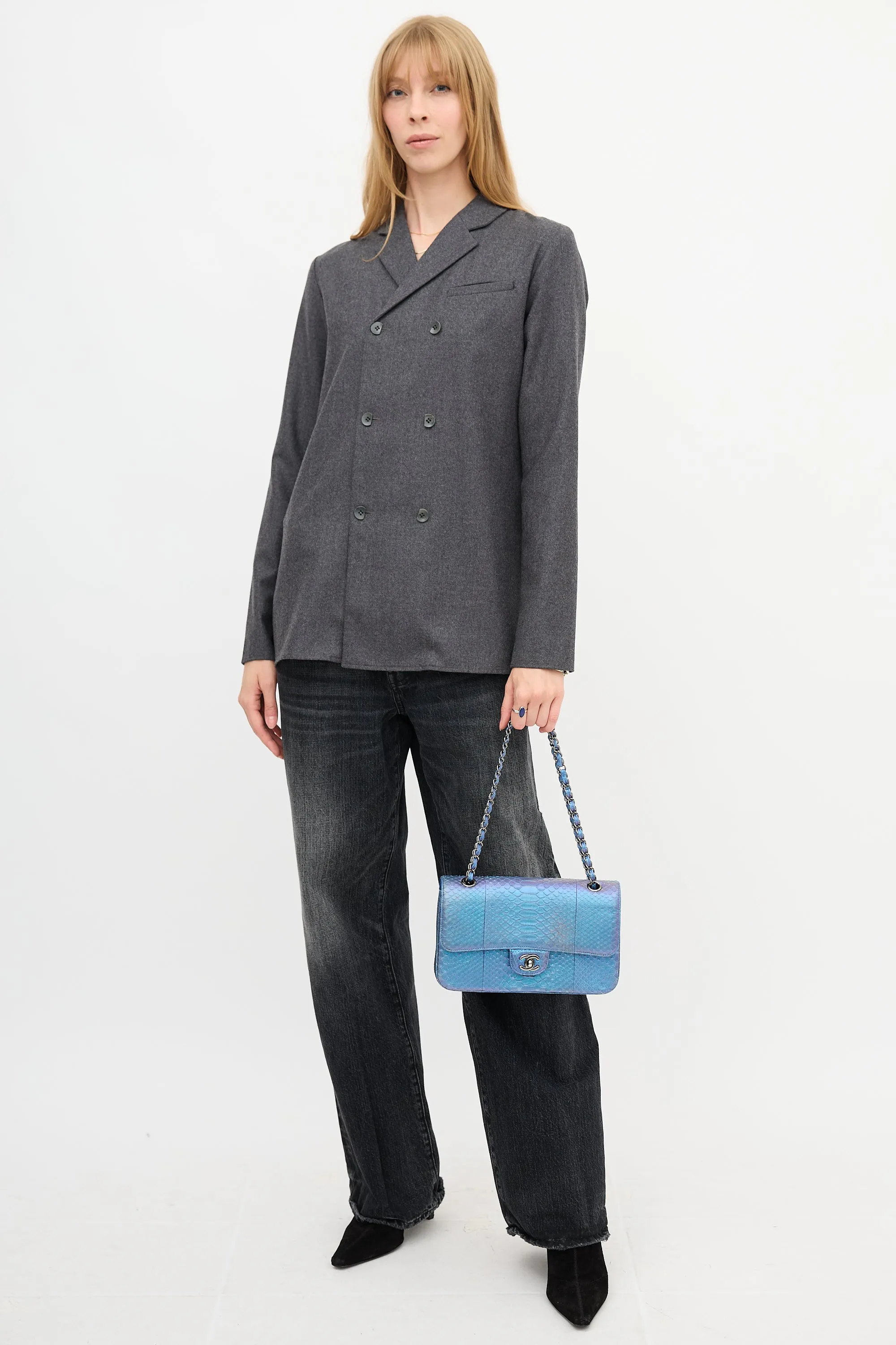 2015 Exotic Leather Iridescent Classic Double Flap Bag sold by VSP Consignment product image thumbnail 3