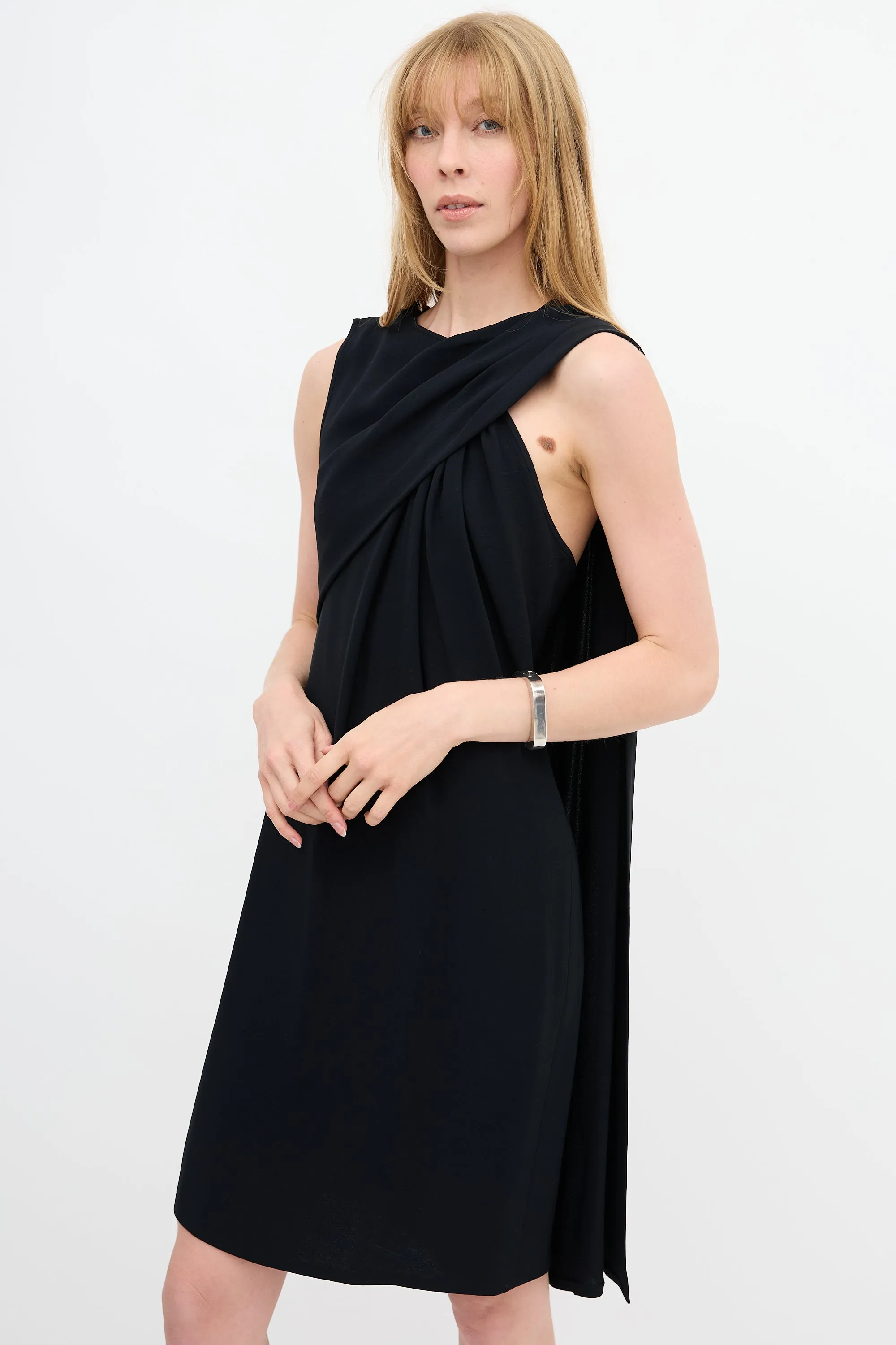 Asymmetrical Drape Dress sold by VSP Consignment product image thumbnail 4
