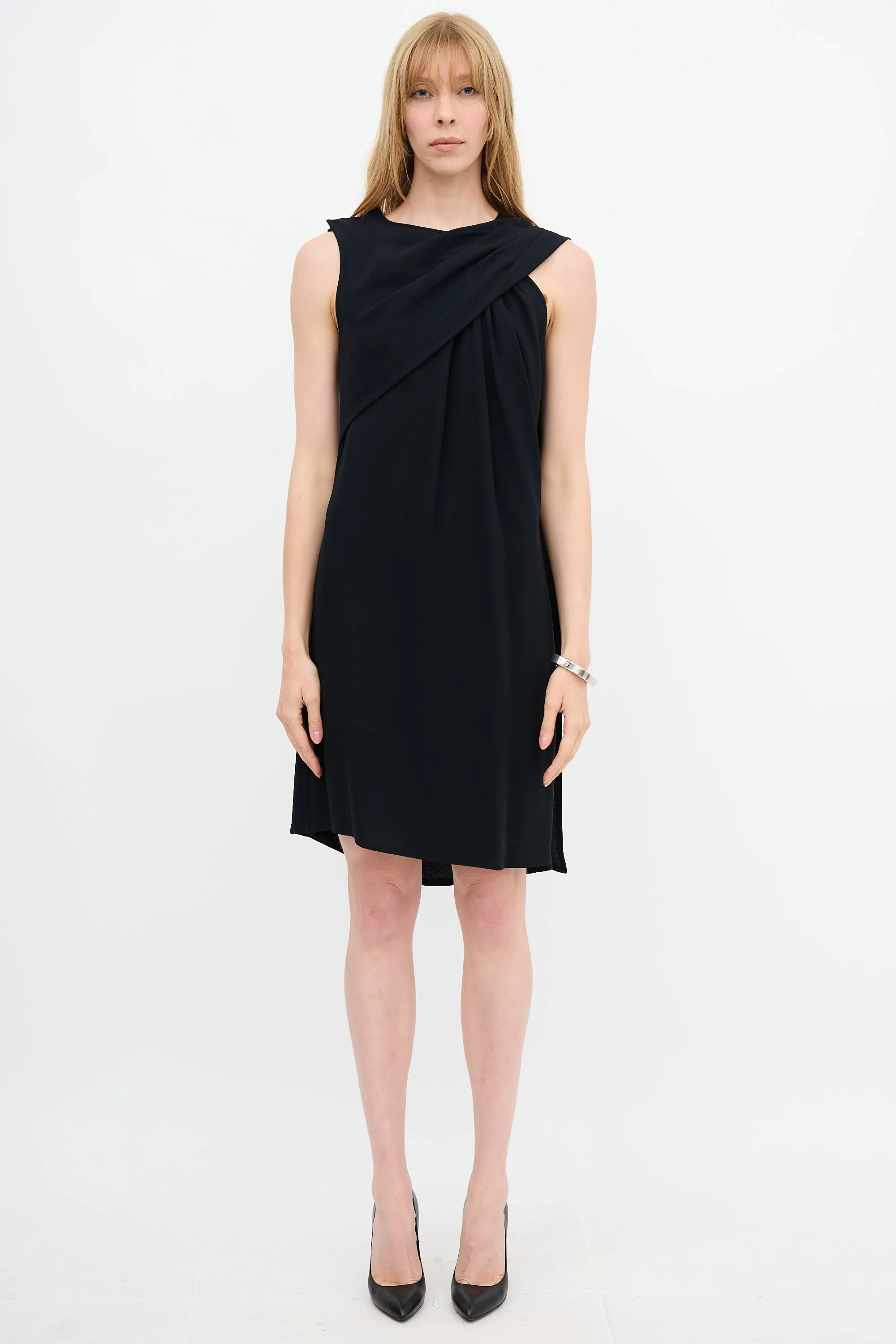 Asymmetrical Drape Dress sold by VSP Consignment