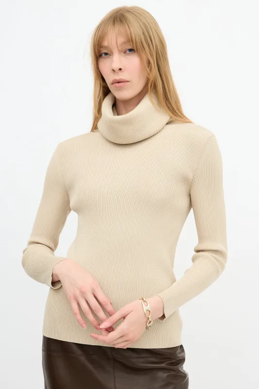 Ribbed Turtleneck Top made by Celine