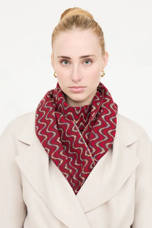 Geometric Knit Fringe Scarf sold by VSP Consignment