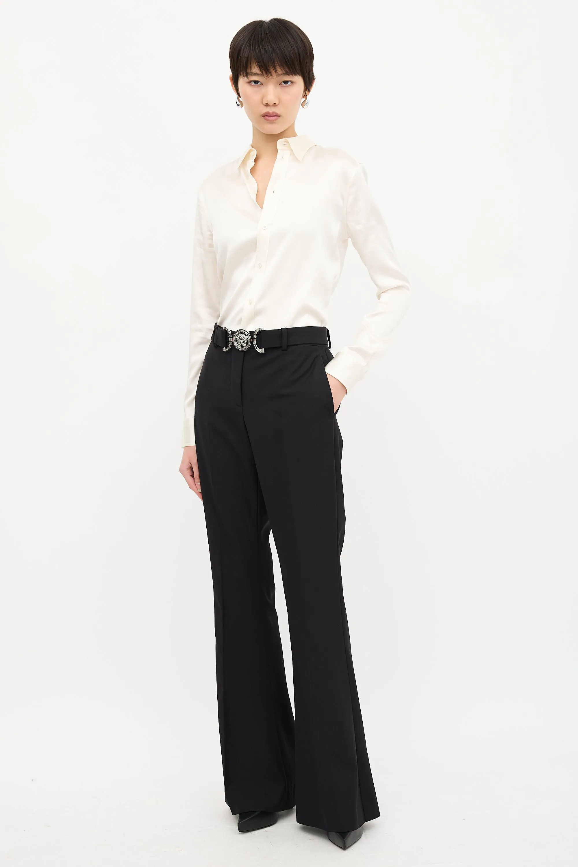 Wool Medusa Buckle Trouser sold by VSP Consignment product image thumbnail 2
