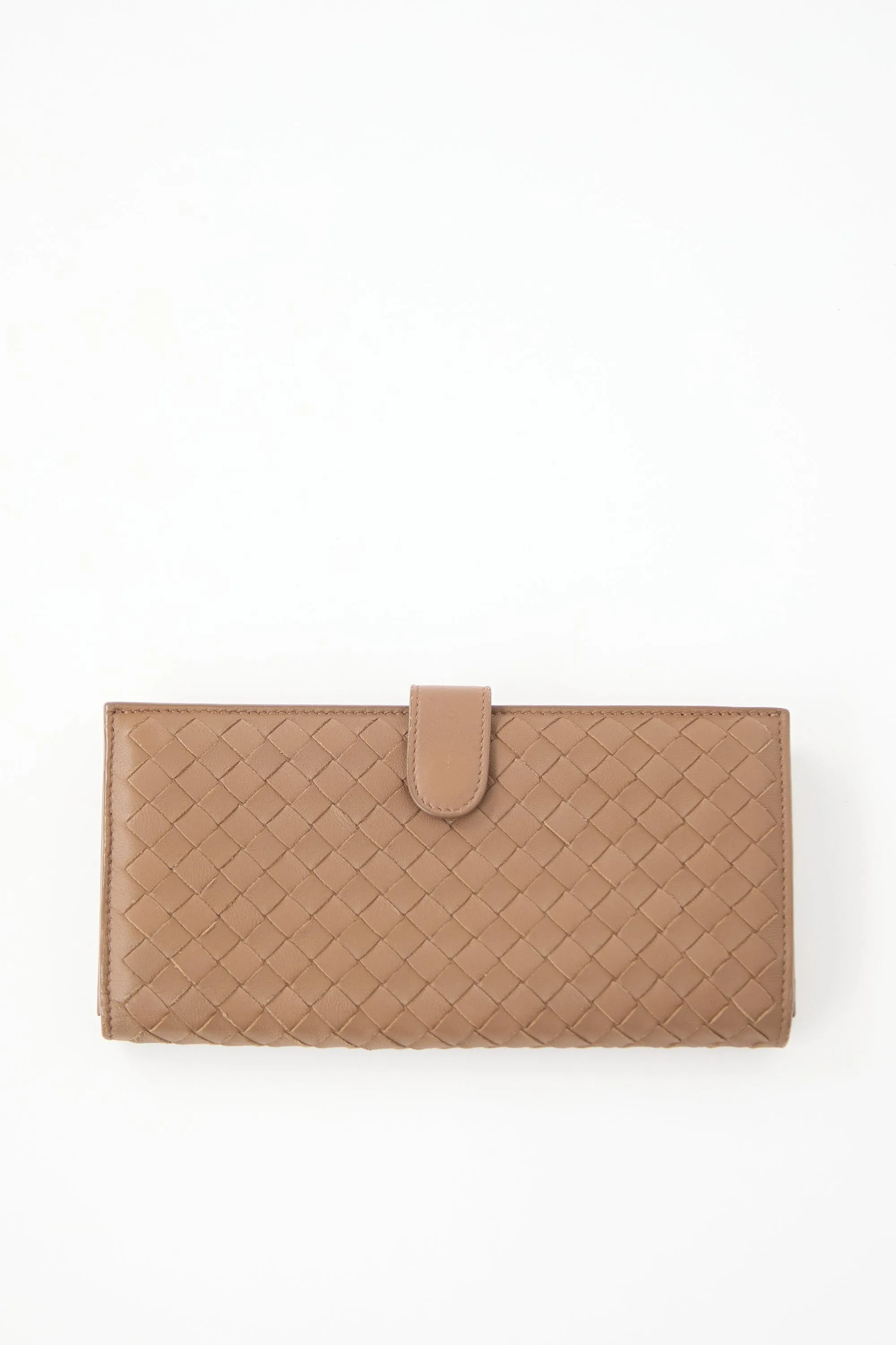 Leather Intrecciato Long Wallet sold by VSP Consignment