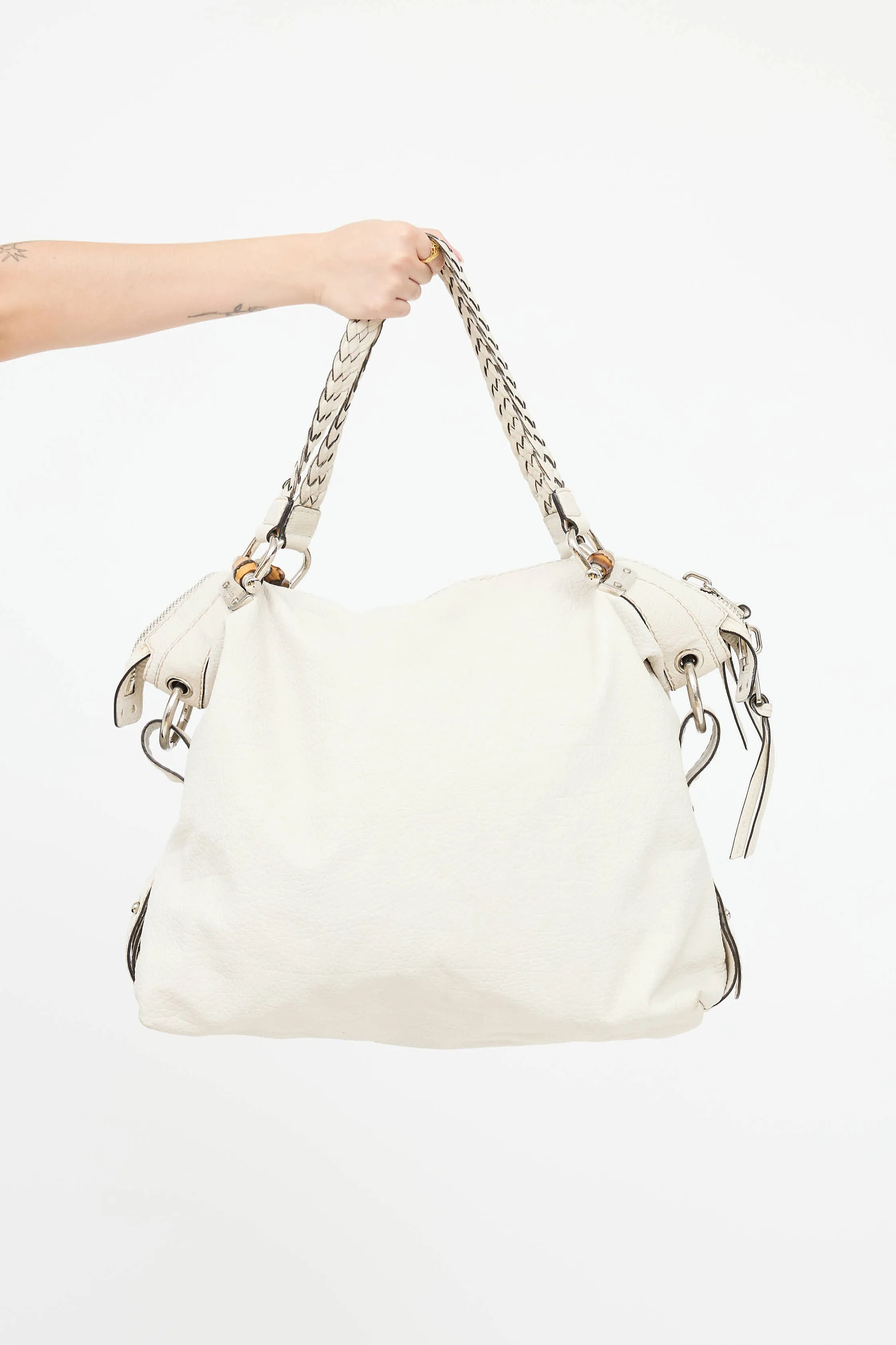 Leather Bamboo Bar Tote Bag sold by VSP Consignment product image thumbnail 2