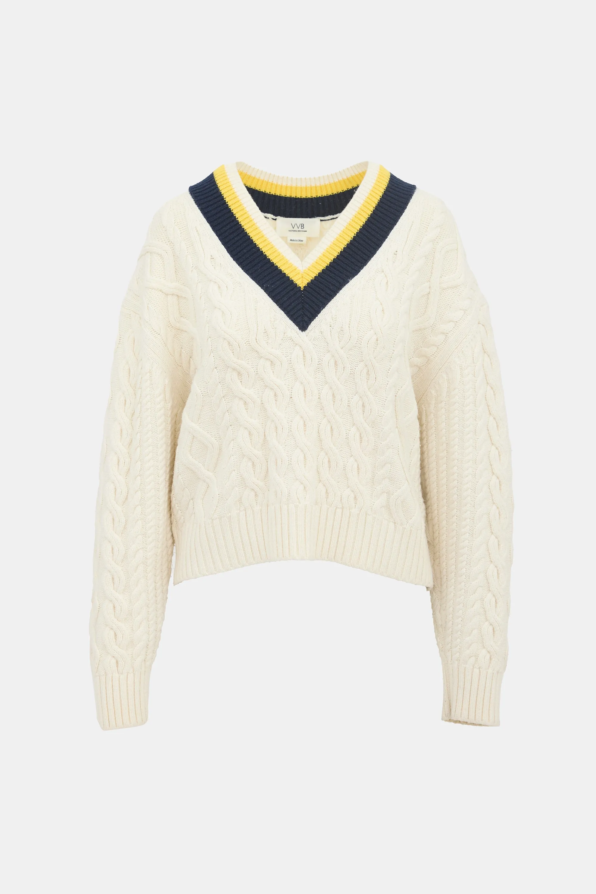 Cable Knit V-Neck Sweater sold by VSP Consignment