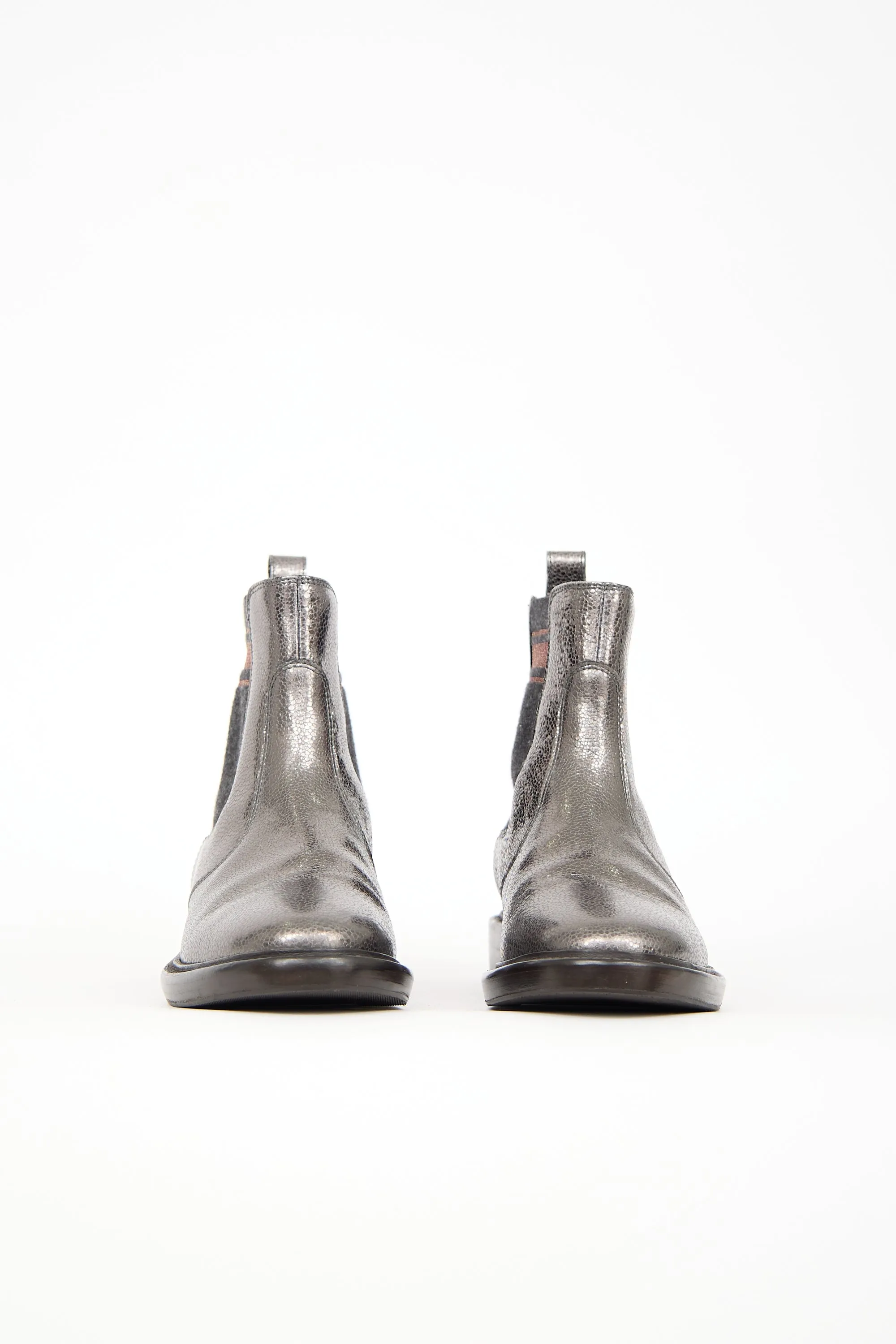 Metallic Leather Boot sold by VSP Consignment product image thumbnail 3