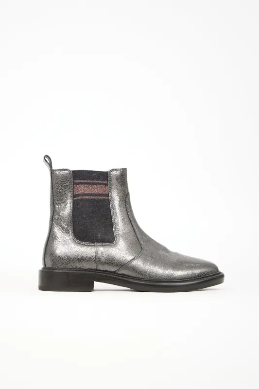 Metallic Leather Boot made by Brunello Cucinelli